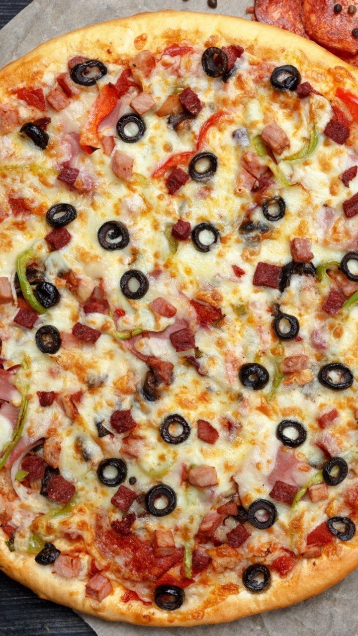 Handy-Wallpaper Pizza, Pfeffer, Pilz, Nahrungsmittel, Stillleben kostenlos herunterladen.