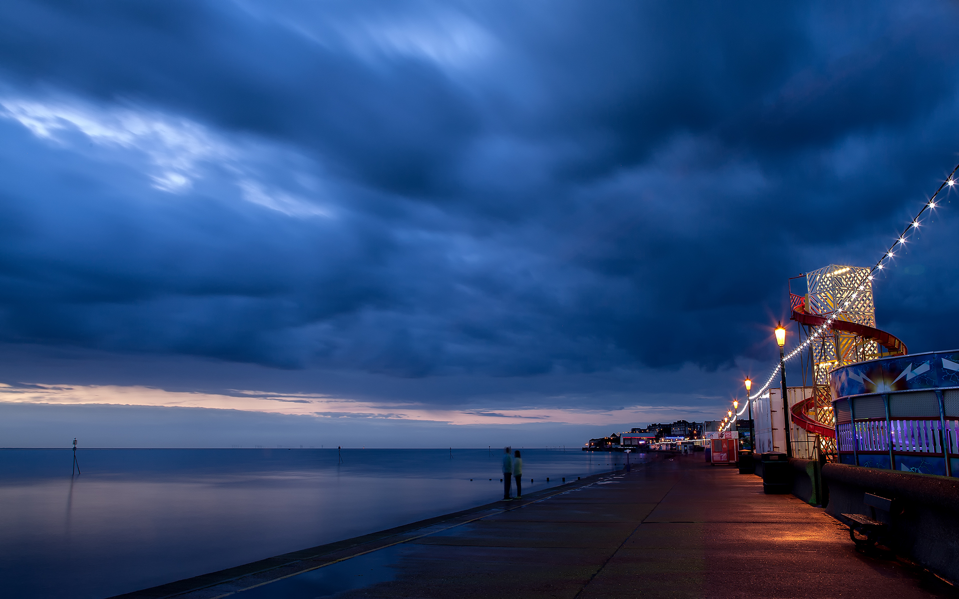 pier, photography, love, cloud, light, night, romantic, sky