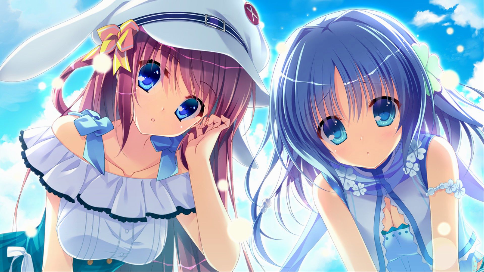 Laden Sie das Mädchen, Blaue Augen, Blaue Haare, Animes-Bild kostenlos auf Ihren PC-Desktop herunter
