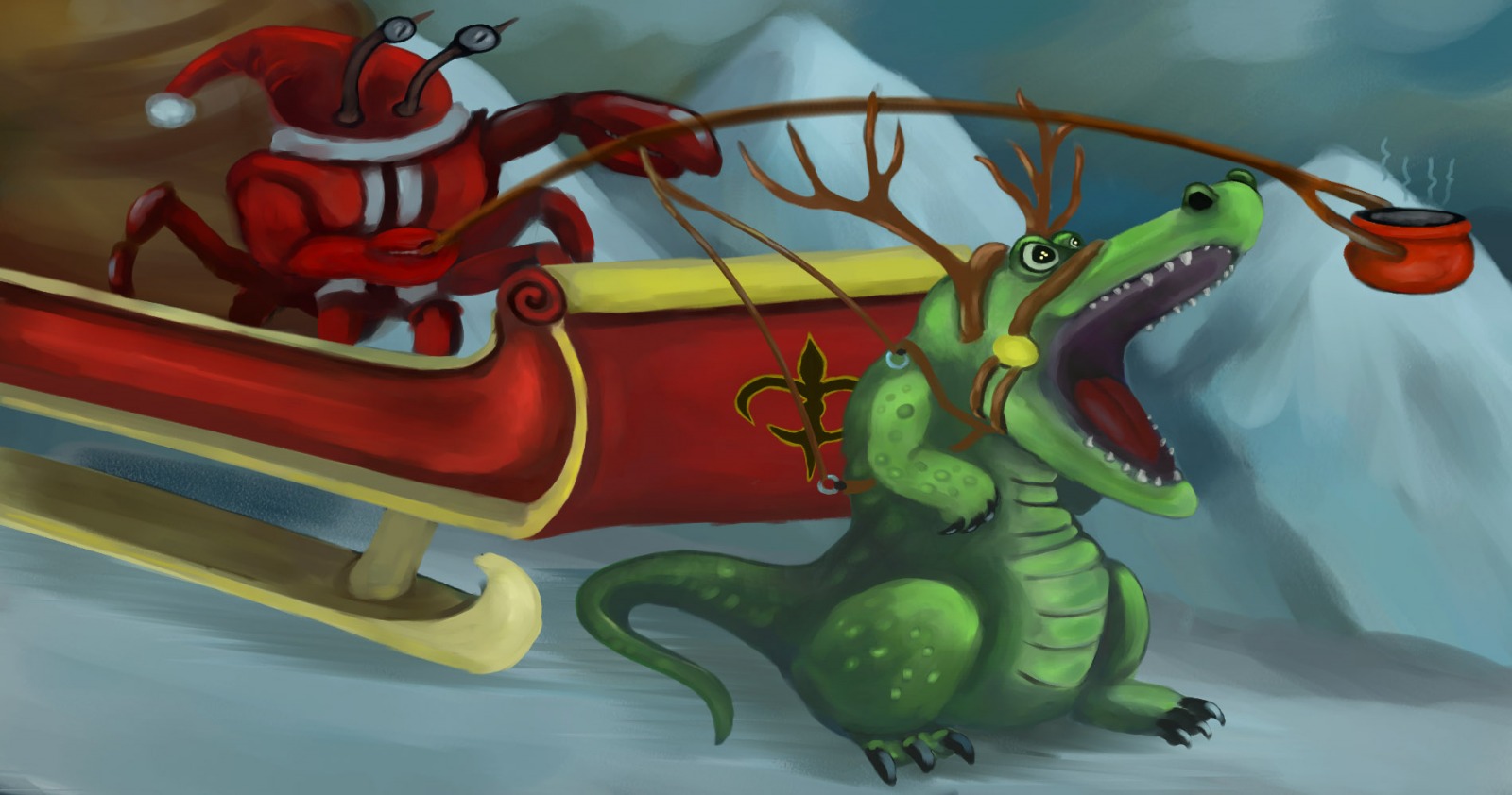 Download mobile wallpaper Sleigh, Santa, Christmas, Humor, Holiday for free.