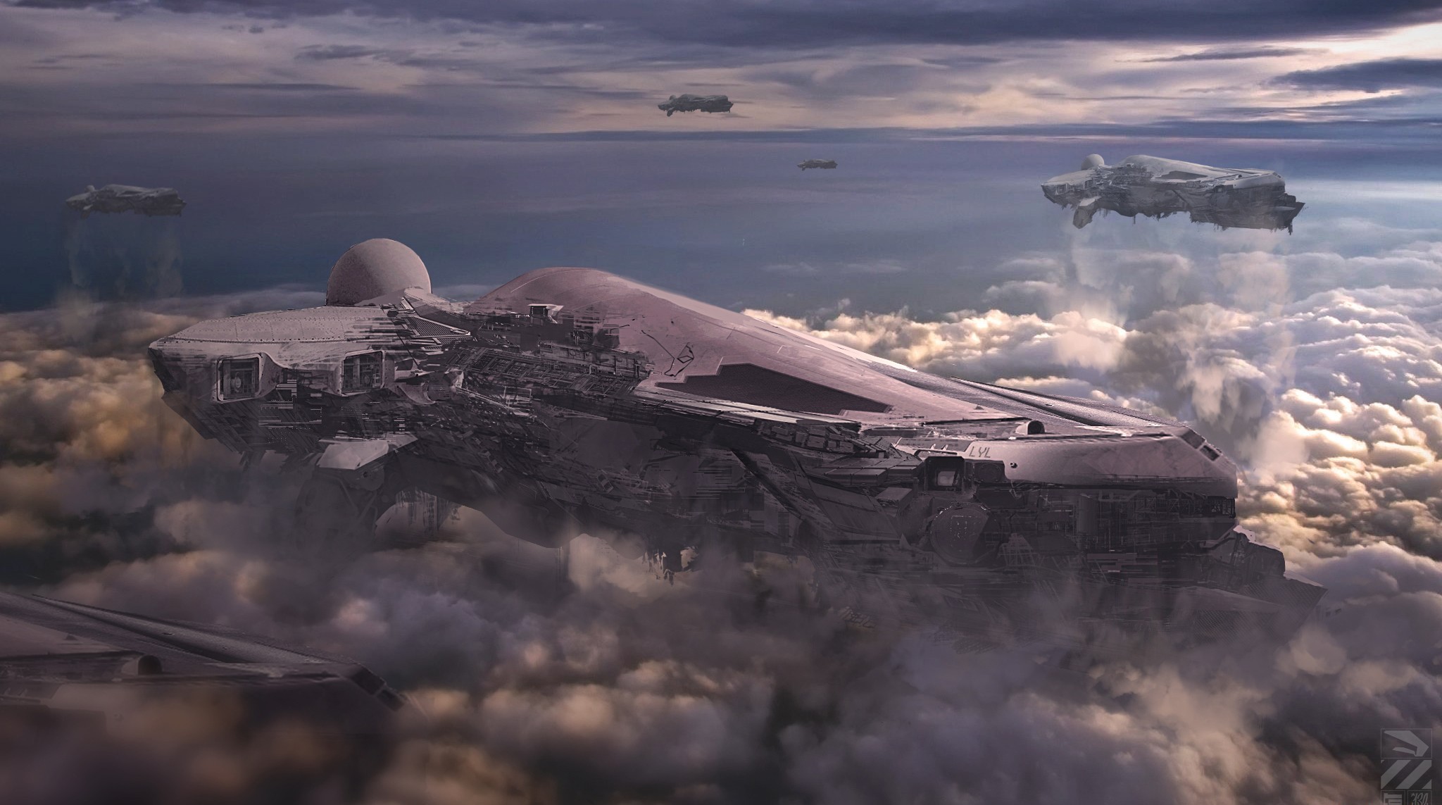 Download mobile wallpaper Sci Fi, Spaceship, Cloud for free.