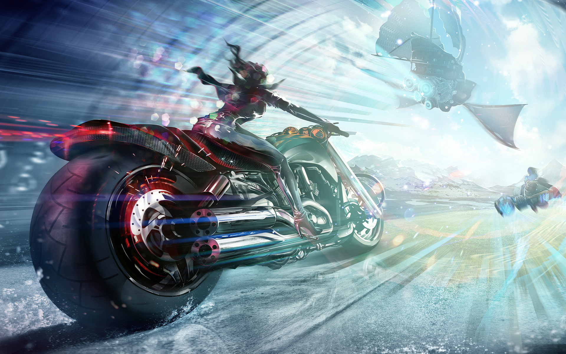 685795 скачать обои мотоцикл, научная фантастика, средство передвижения, гонка - заставки и картинки бесплатно