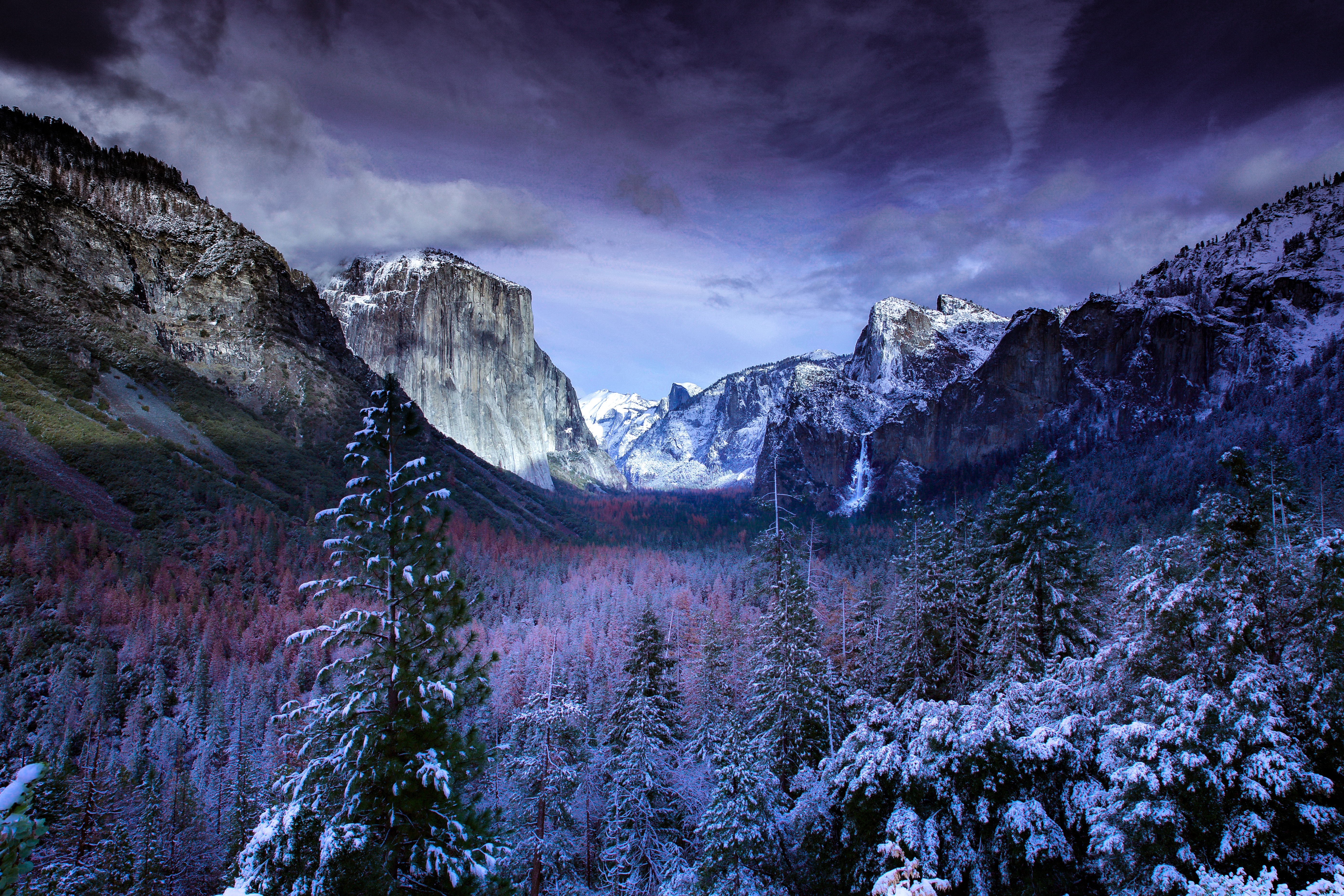 無料モバイル壁紙自然, 木, 山脈, 雪, スカイをダウンロードします。