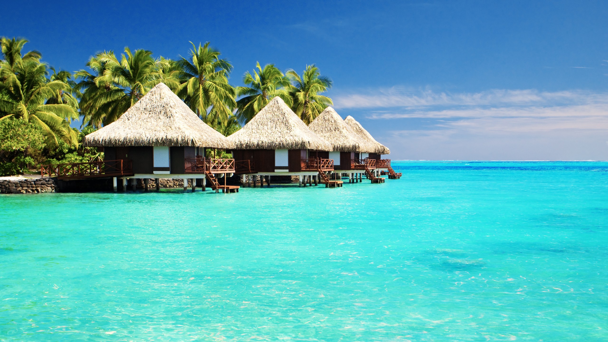 Laden Sie das Ozean, Tropisch, Hütte, Bungalow, Menschengemacht-Bild kostenlos auf Ihren PC-Desktop herunter