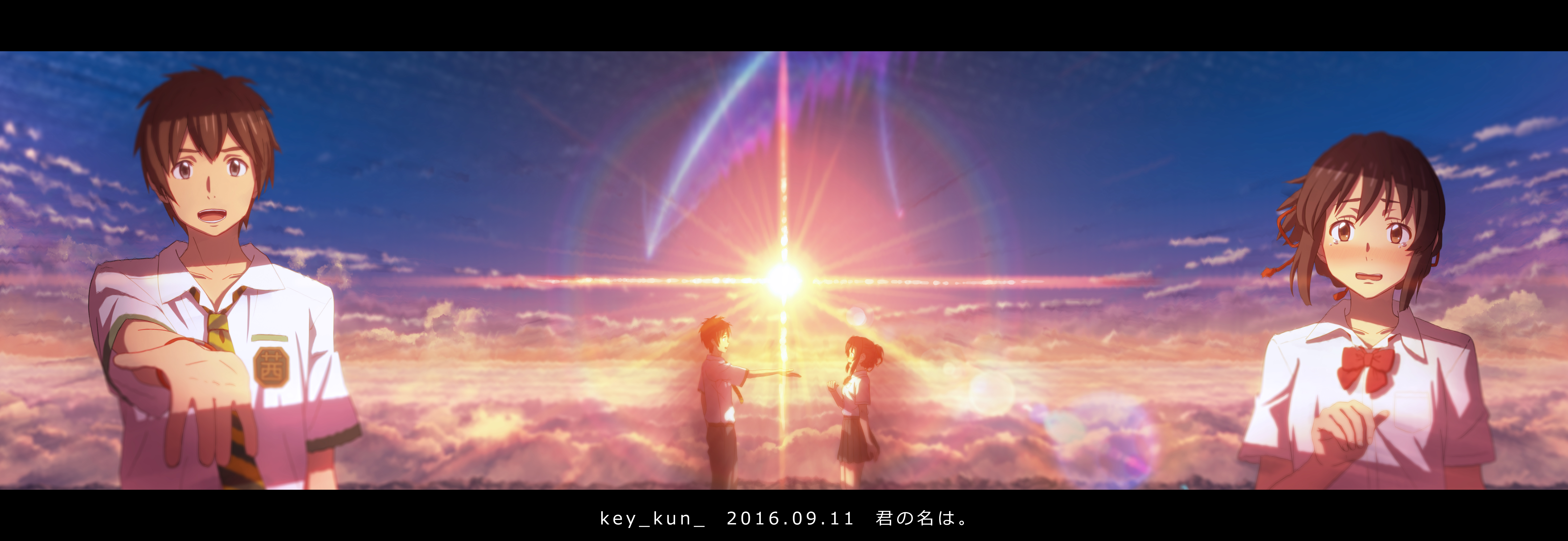 Laden Sie das Animes, Your Name Gestern Heute Und Für Immer, Kimi No Na Wa, Mitsuha Miyamizu, Taki Tachibana-Bild kostenlos auf Ihren PC-Desktop herunter