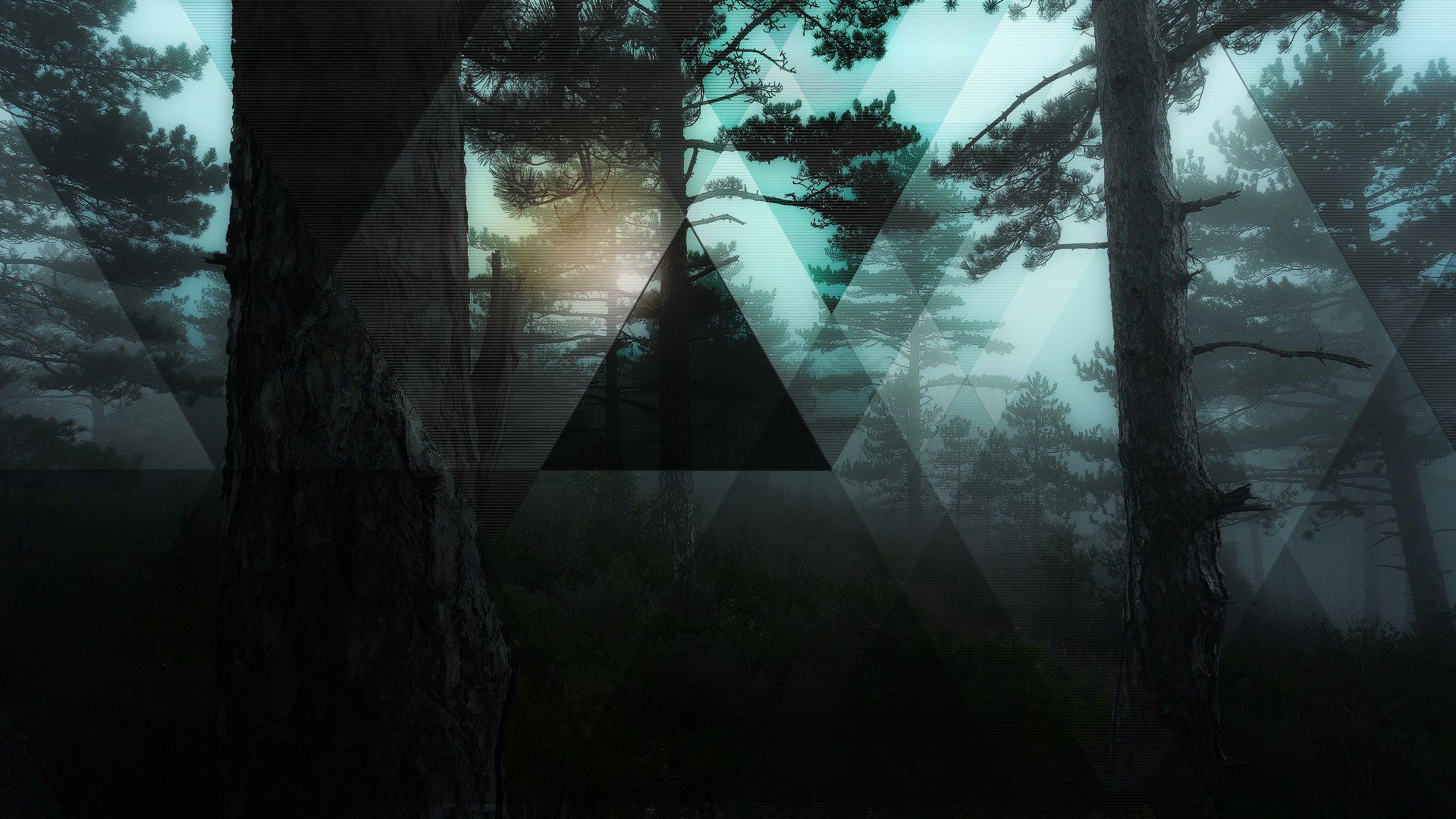 Download mobile wallpaper Forest, Artistic, Polyscape for free.