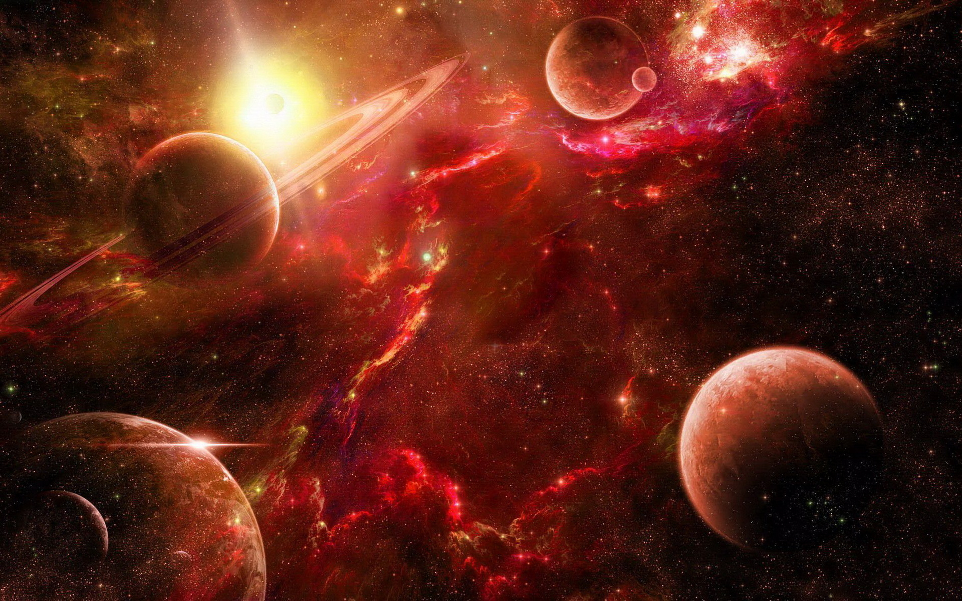 Скачать обои бесплатно Планеты, Туманность, Планета, Научная Фантастика картинка на рабочий стол ПК