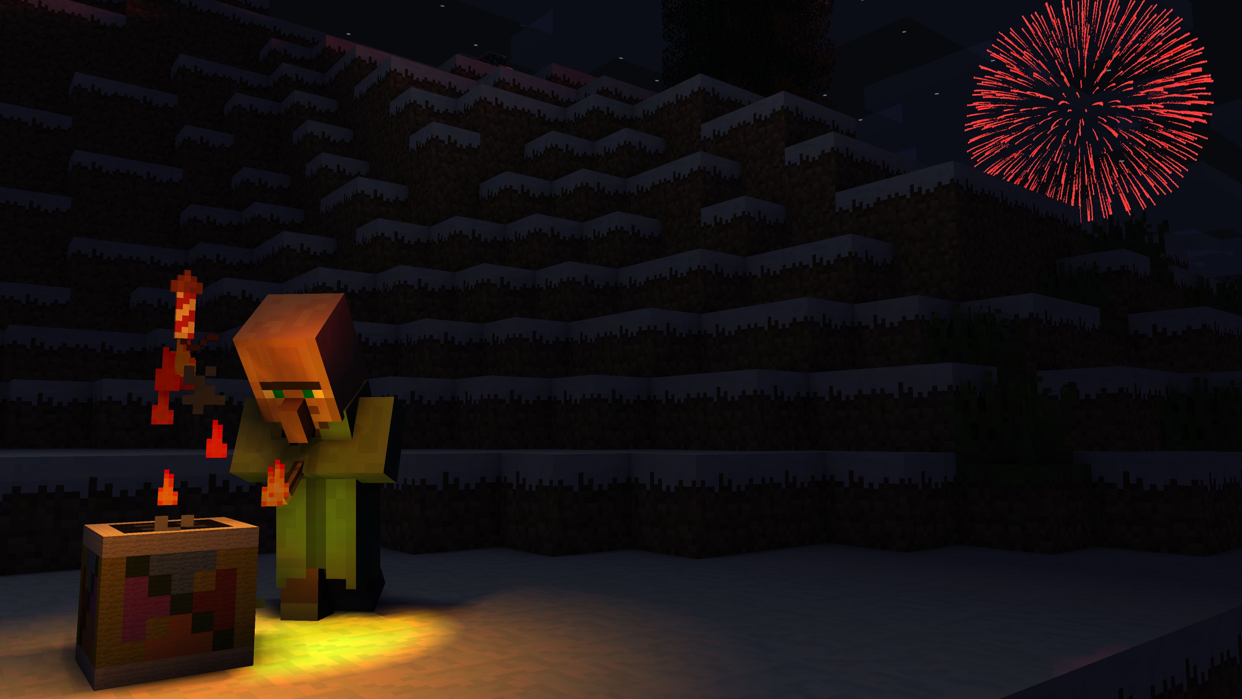 Download mobile wallpaper New Year, Minecraft, Christmas, Video Game for free.