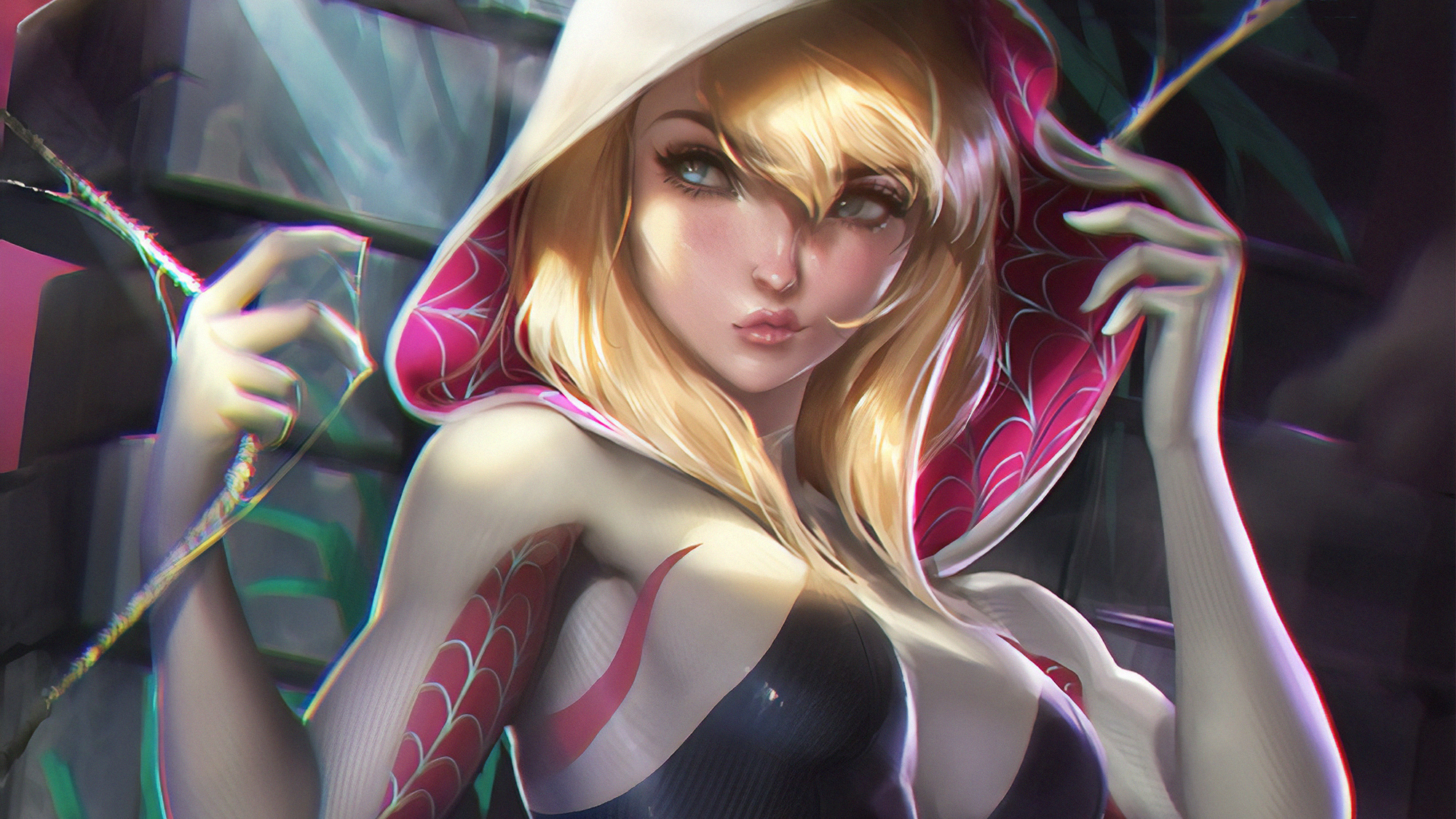 Download mobile wallpaper Blonde, Hood, Comics, Gwen Stacy for free.