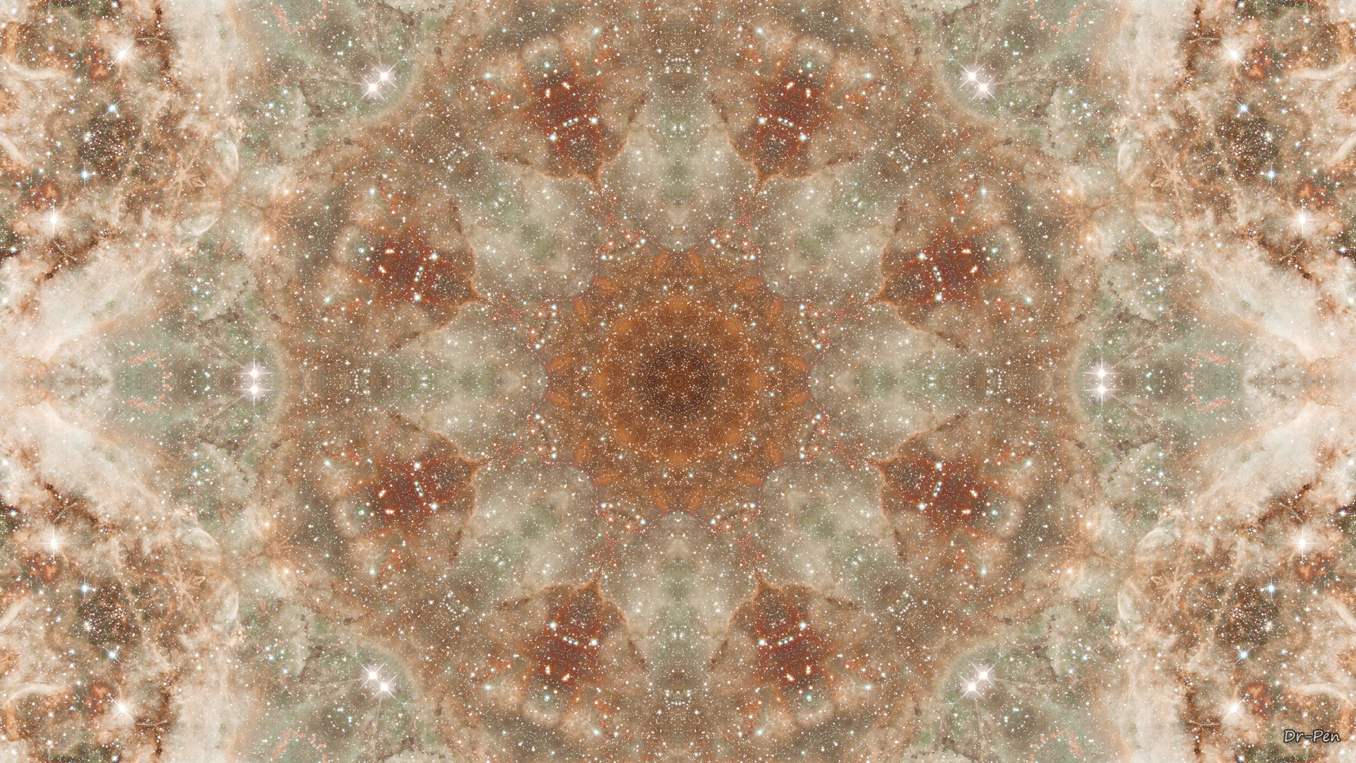 Download mobile wallpaper Abstract, Pattern, Brown, Galaxy, Space, Mandala, Manipulation for free.