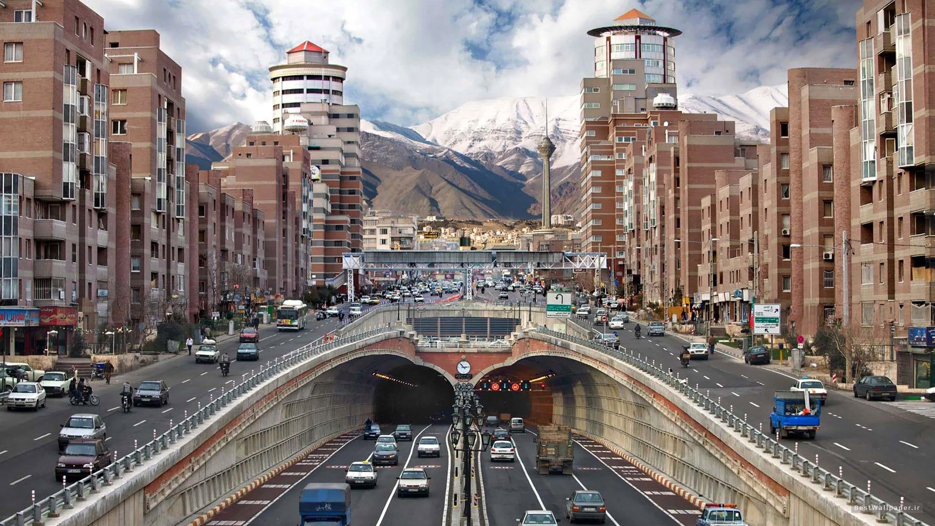 64057 скачать картинку города, здания, дорога, иран, тегеран - обои и заставки бесплатно