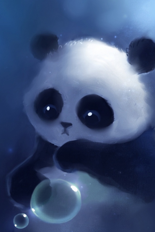 Download mobile wallpaper Bear, Animal, Panda, Bubble for free.