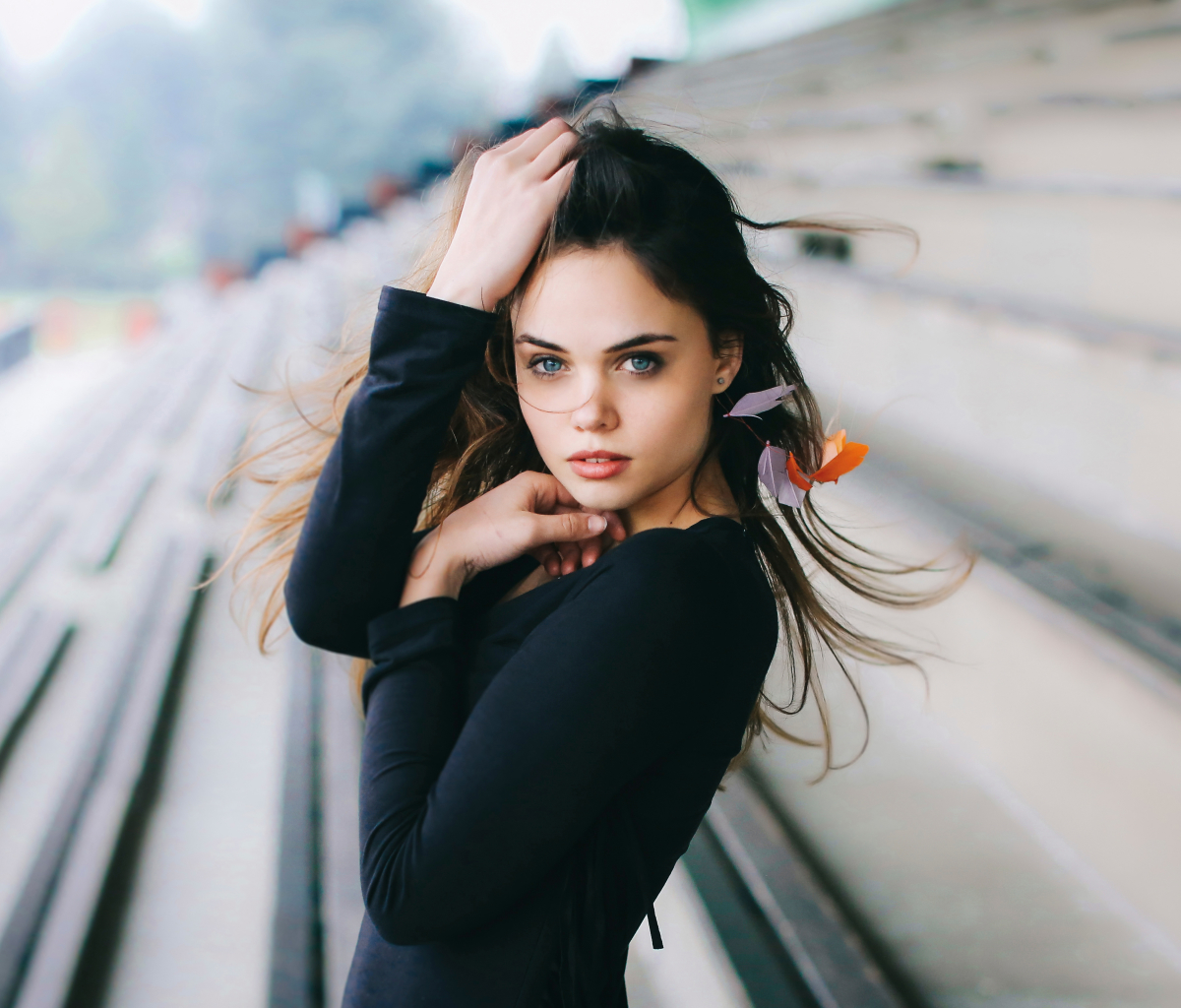 Baixe gratuitamente a imagem Olhos Azuis, Morena, Modelo, Mulheres, Cabelo Castanho na área de trabalho do seu PC