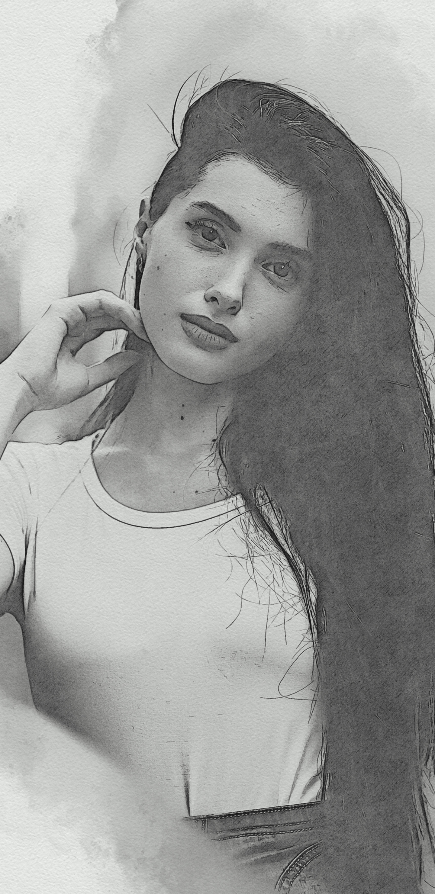 Download mobile wallpaper Drawing, Artistic, Women, Long Hair for free.