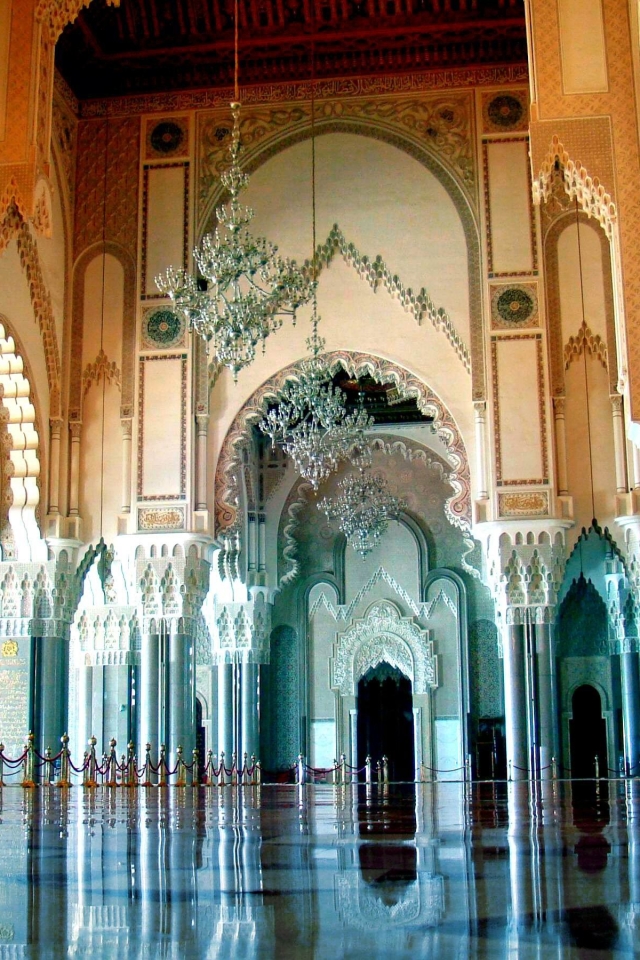 religious, hassan ii mosque, architecture, interior, reflection, mosque, mosques