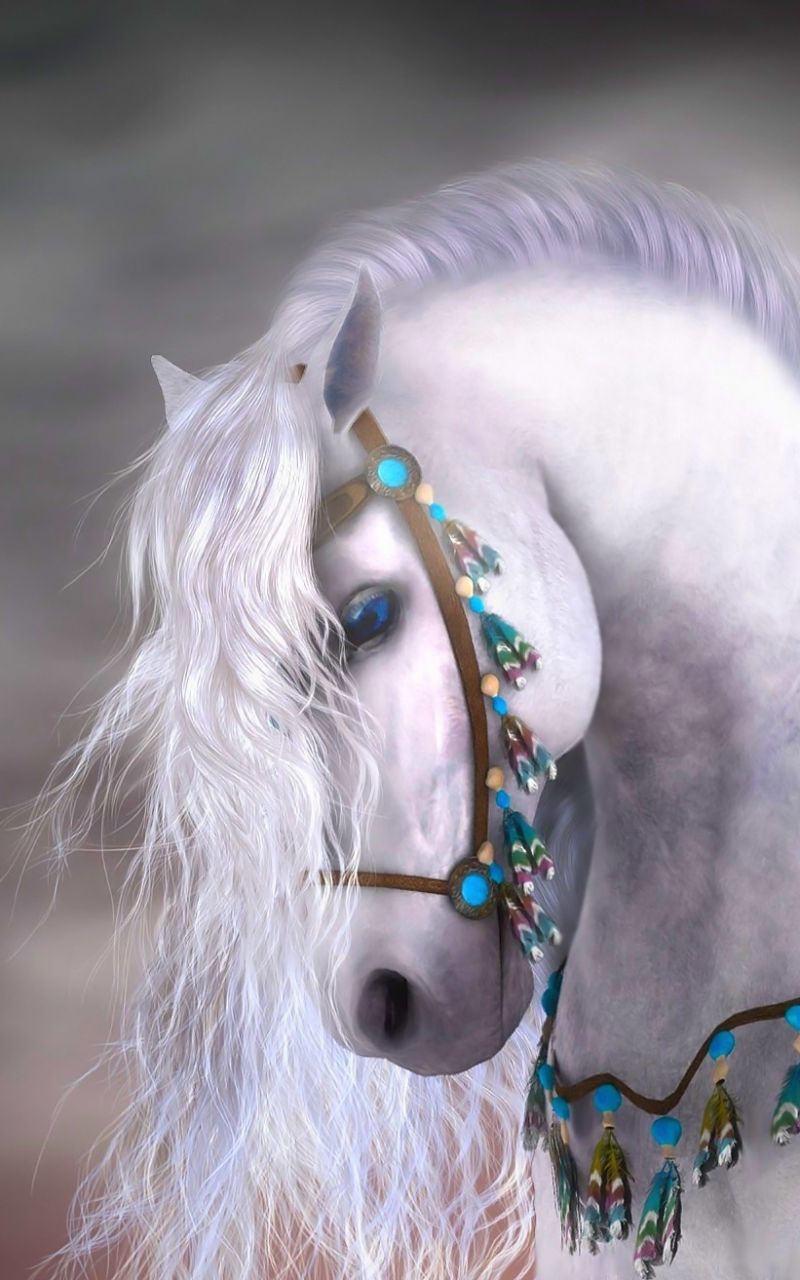 無料モバイル壁紙ファンタジー, 馬, フェザー, 青い目, ファンタジー動物をダウンロードします。