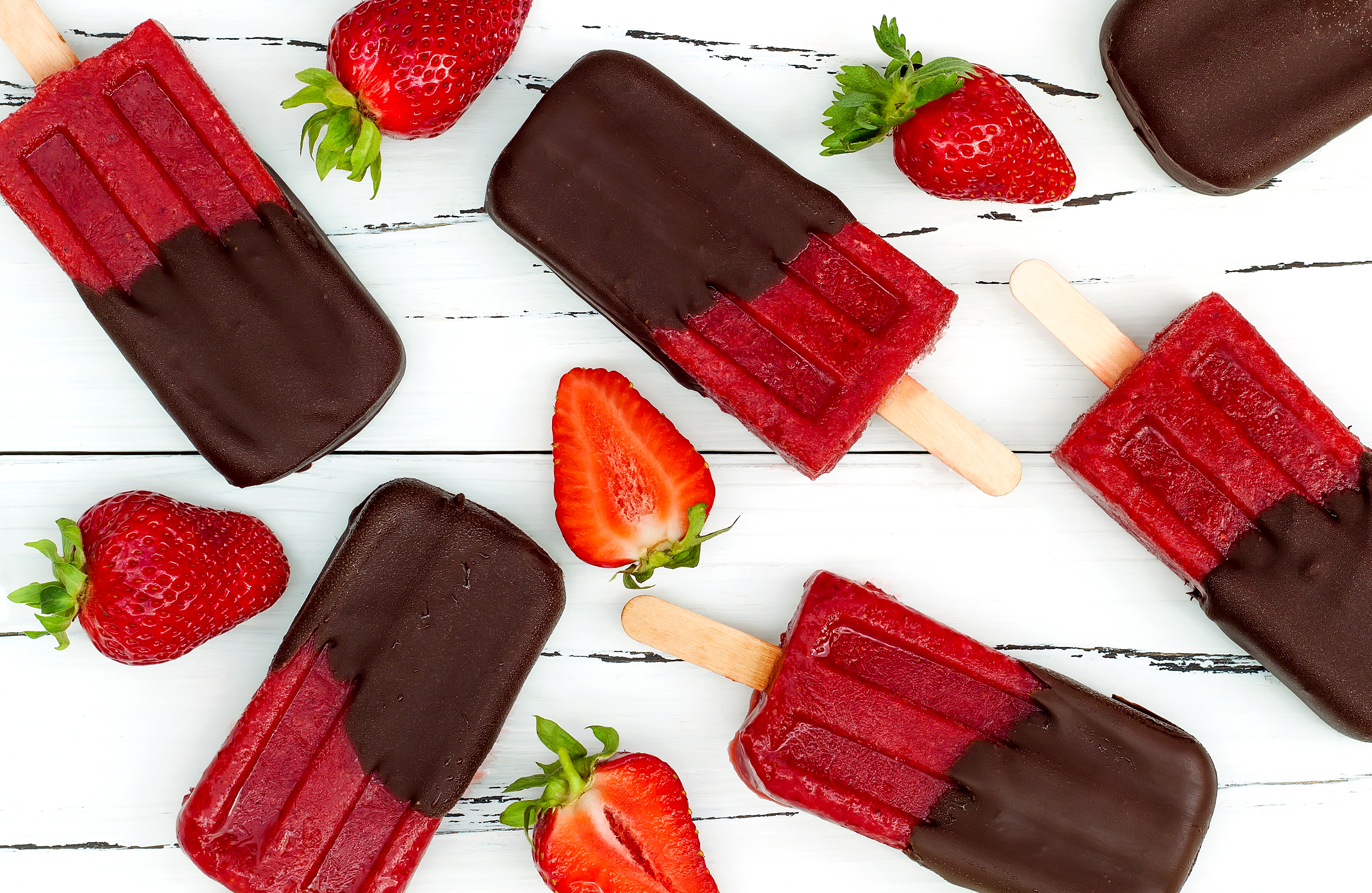 Download mobile wallpaper Food, Strawberry, Chocolate, Ice Cream, Fruit for free.