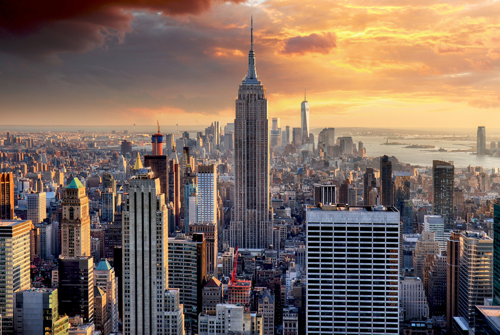 Скачать обои бесплатно Города, Нью Йорк, Эмпайр Стейт Билдинг, Сделано Человеком картинка на рабочий стол ПК