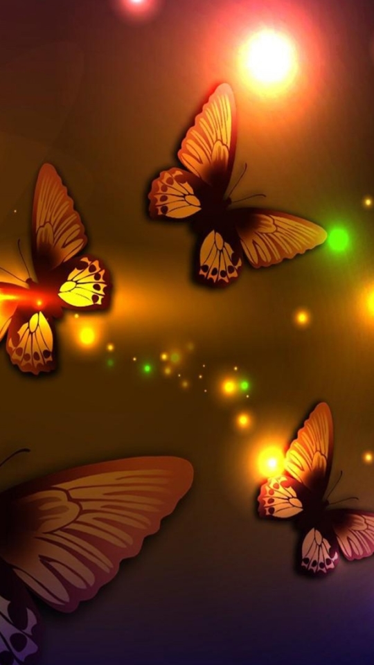 Download mobile wallpaper Light, Butterfly, Artistic for free.