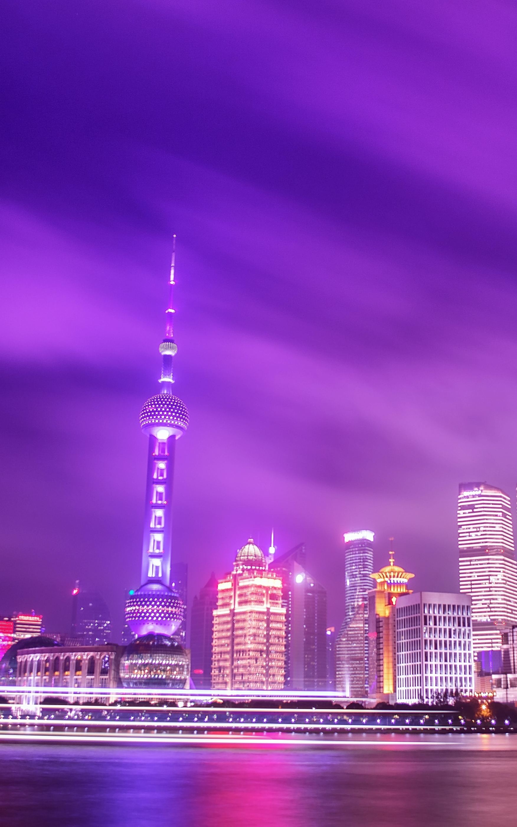 PCデスクトップに都市, 街, 超高層ビル, 上海, 夜, スカイライン, マンメイド, 東方明珠塔画像を無料でダウンロード