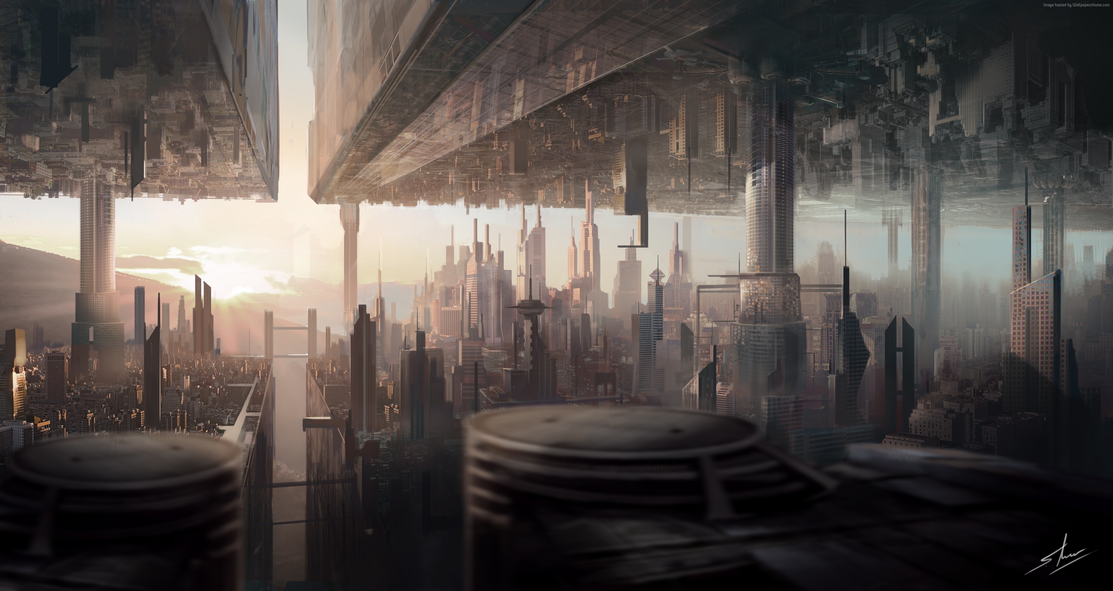 Free download wallpaper City, Skyscraper, Building, Sci Fi, Futuristic on your PC desktop