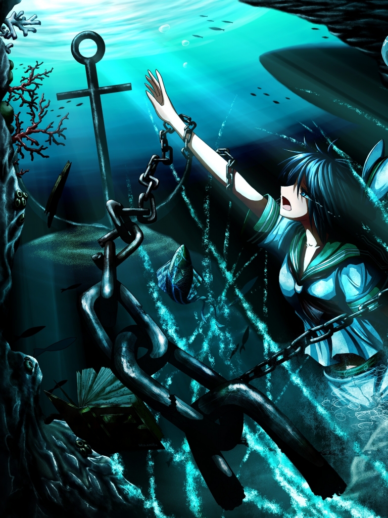 Download mobile wallpaper Anime, Water, Touhou for free.