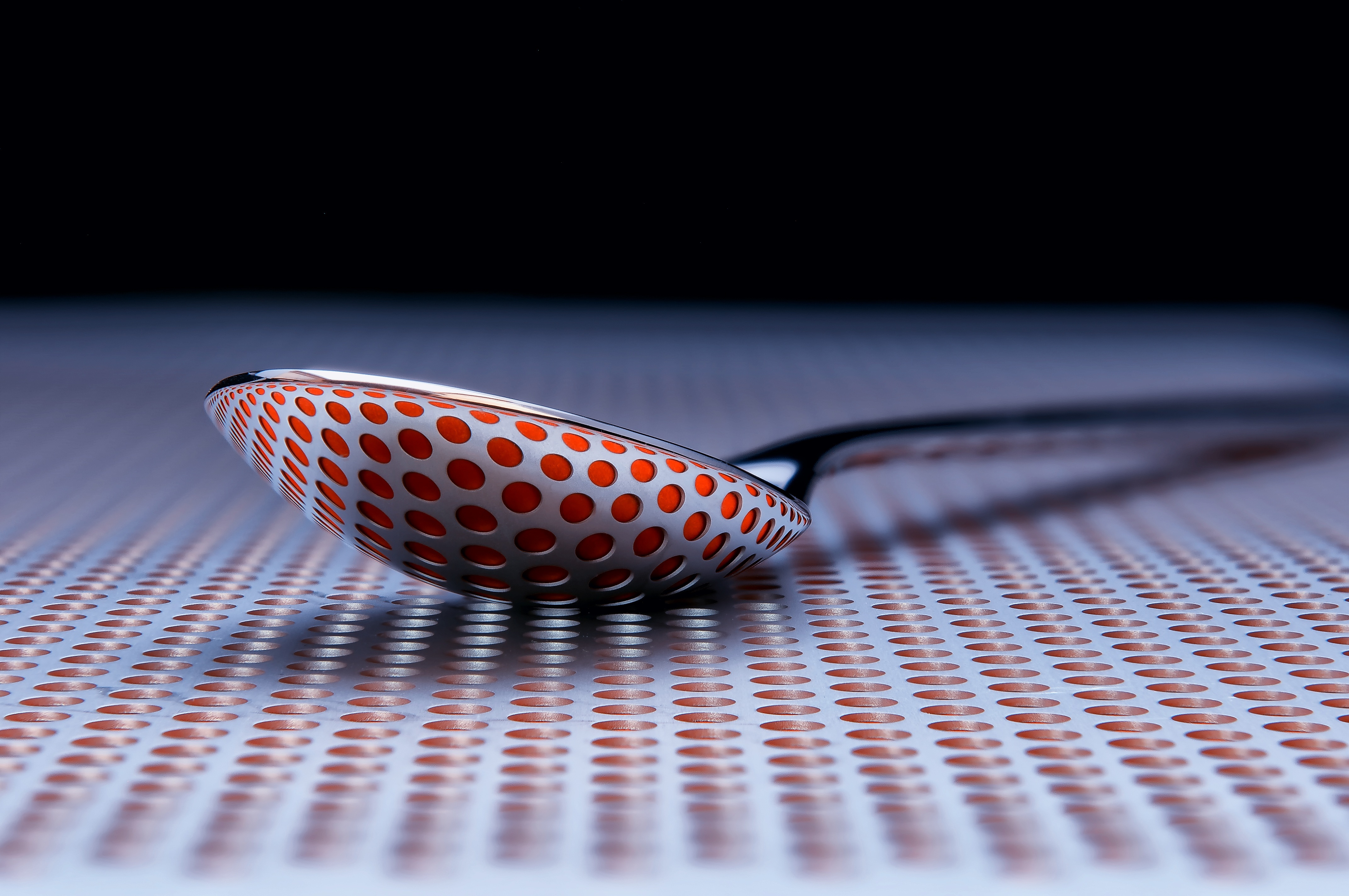 Download mobile wallpaper Spoon, Circles, Surface, Structure, 3D for free.