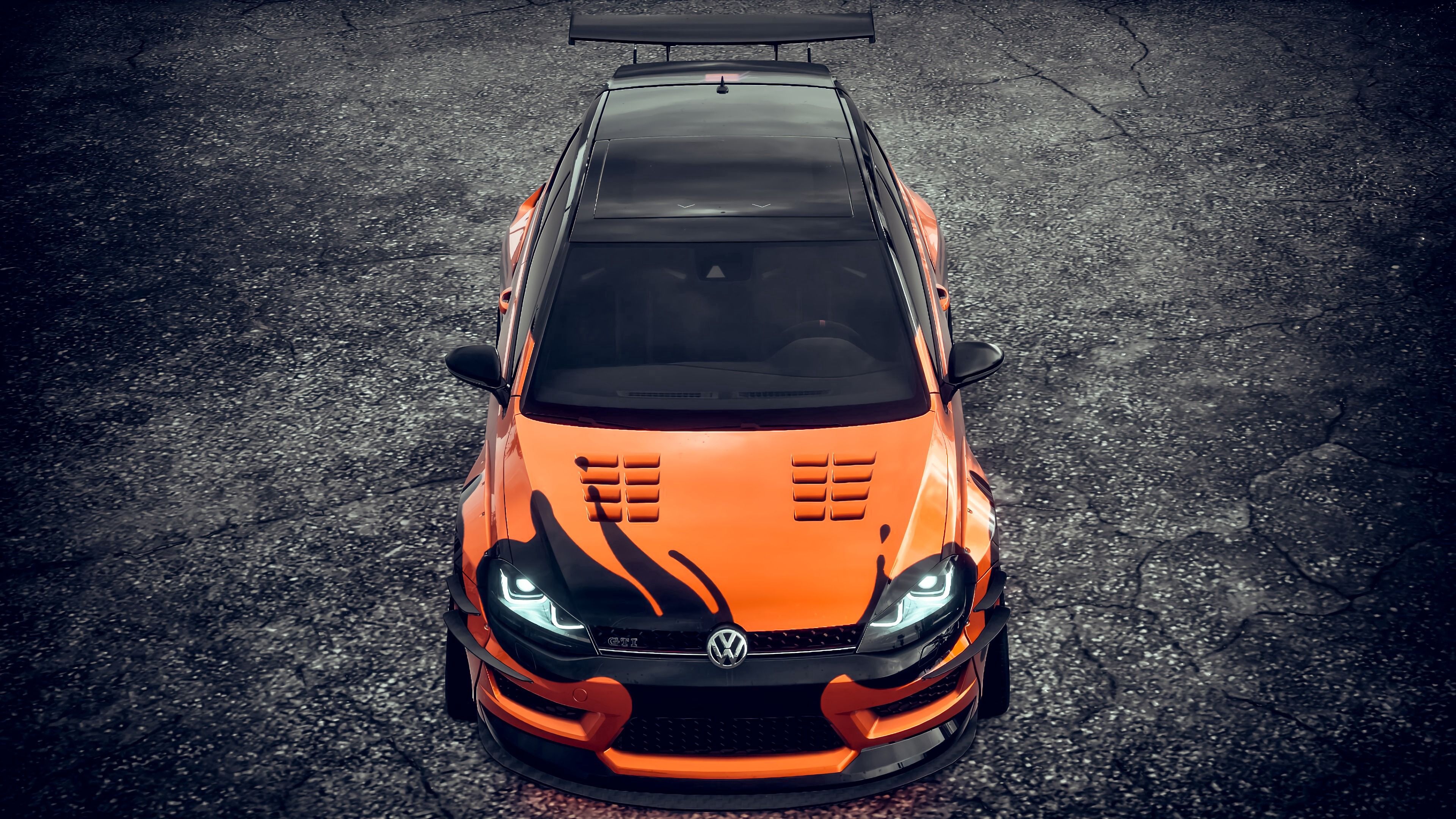 tuning, volkswagen, sports, cars, car, front view, sports car