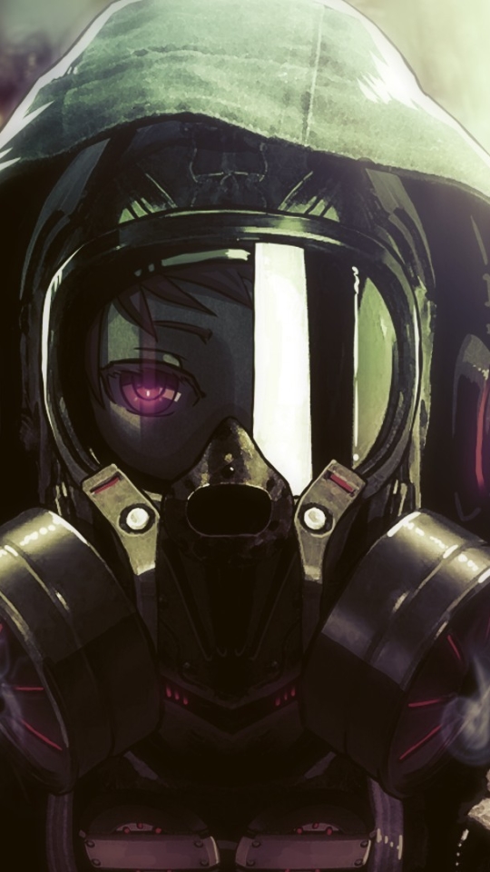 Download mobile wallpaper Gas Mask, Dark for free.