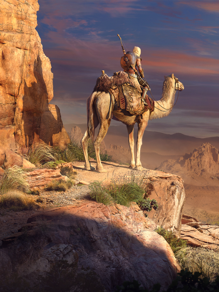 Скачати мобільні шпалери Кредо Вбивці, Пустеля, Єгипет, Відеогра, Assassin's Creed: Витоки, Байєк Оф Сіва безкоштовно.