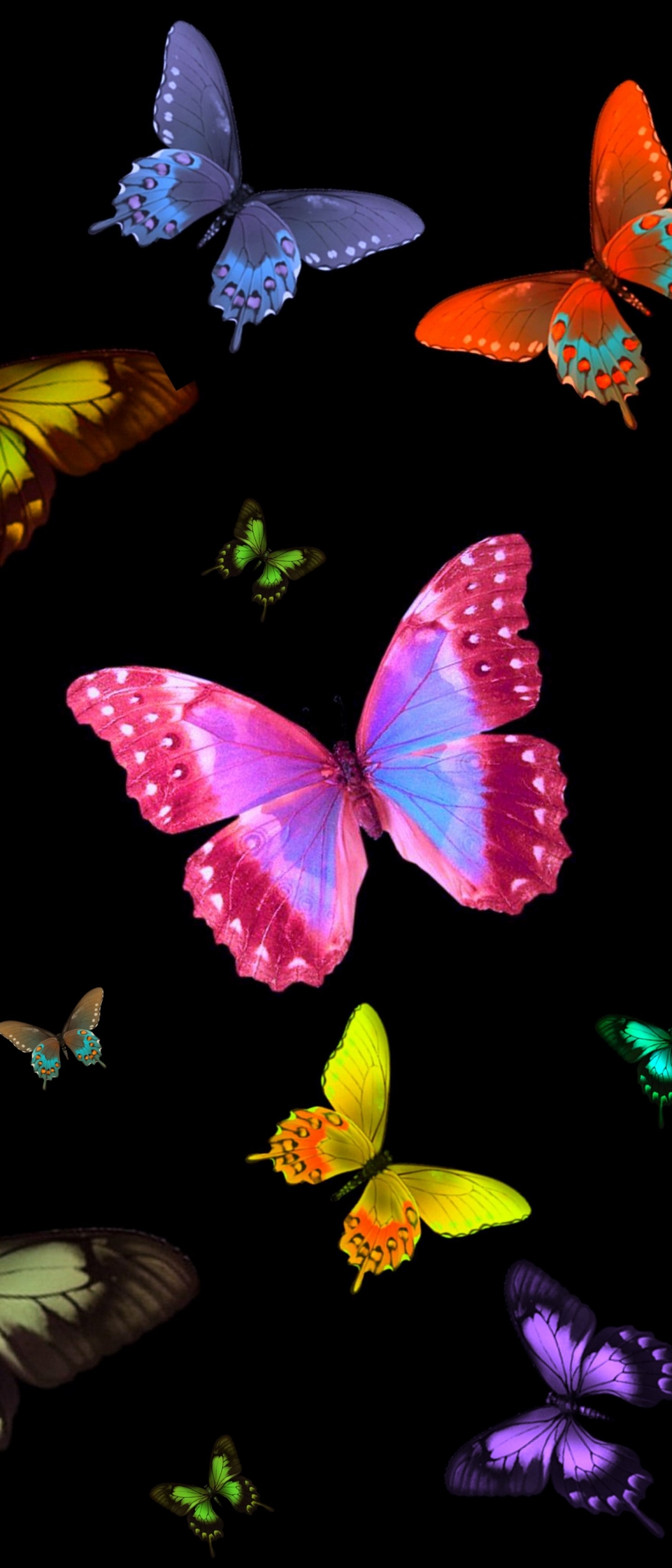 Handy-Wallpaper Farben, Schmetterling, Bunt, Künstlerisch kostenlos herunterladen.