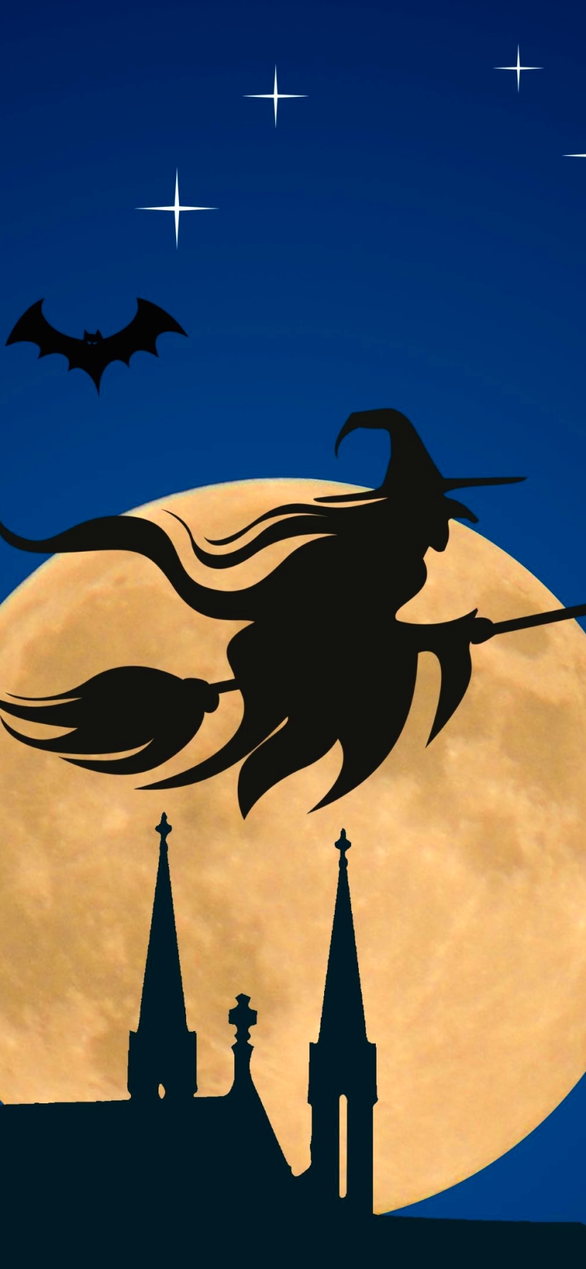 Download mobile wallpaper Halloween, Night, Holiday, Witch for free.