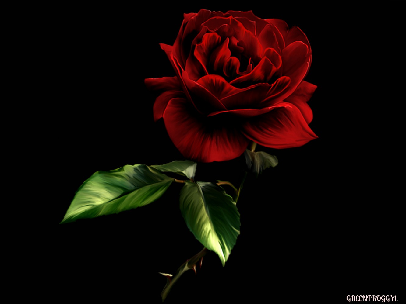 Скачати мобільні шпалери Квітка, Роза, Художній, Червона Троянда безкоштовно.