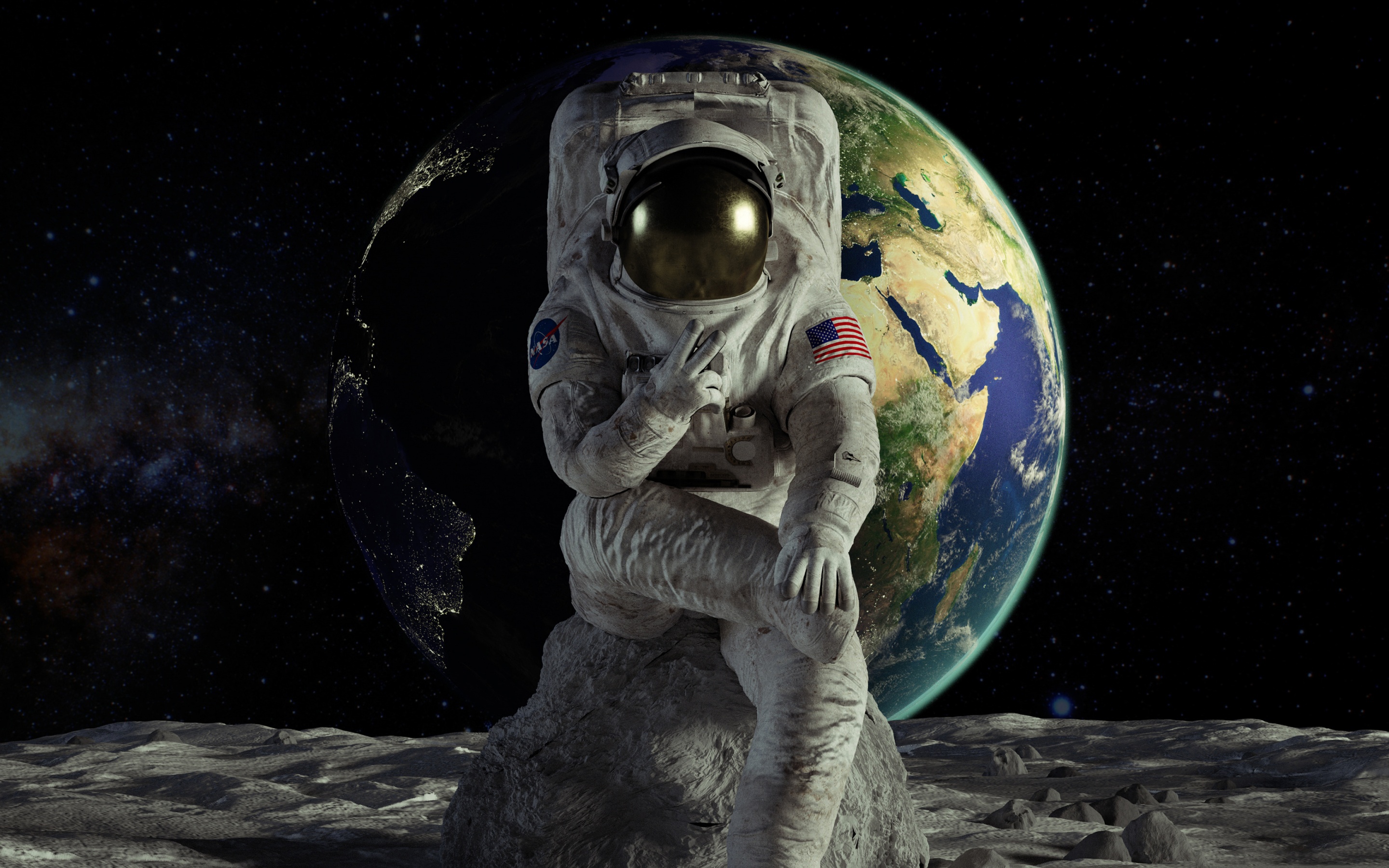 Скачать картинку Планета, Астронавт, Научная Фантастика в телефон бесплатно.
