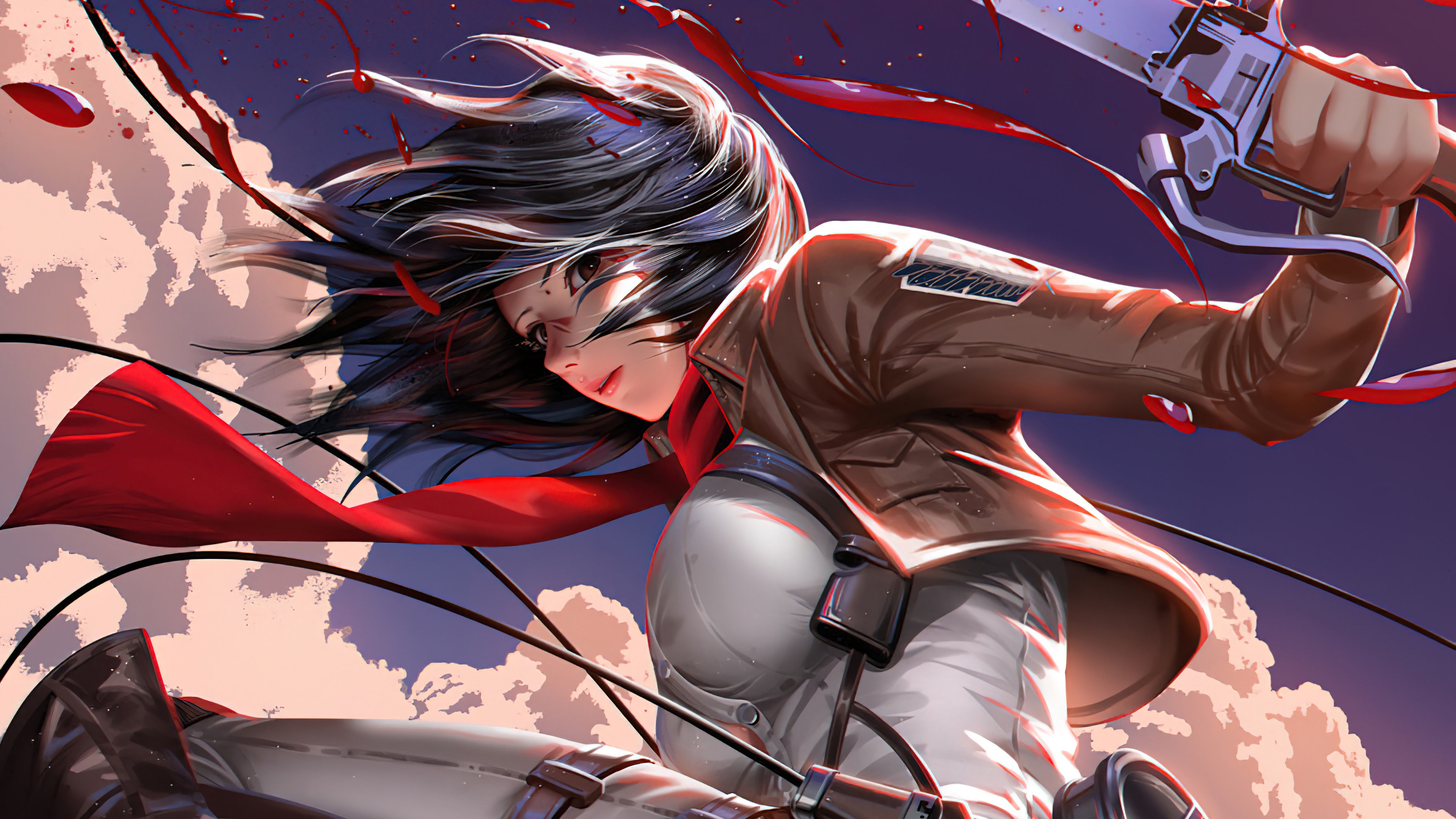 Laden Sie das Animes, Kurzes Haar, Mikasa Ackermann, Attack On Titan-Bild kostenlos auf Ihren PC-Desktop herunter