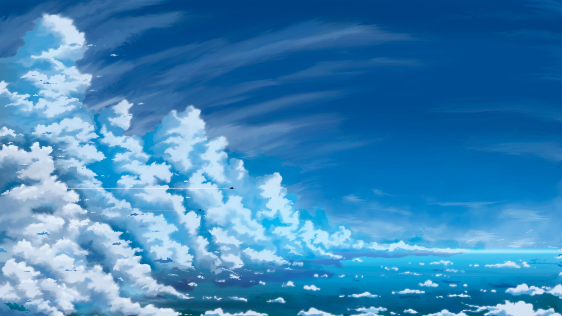Скачать обои бесплатно Аниме, Небо, Облака картинка на рабочий стол ПК