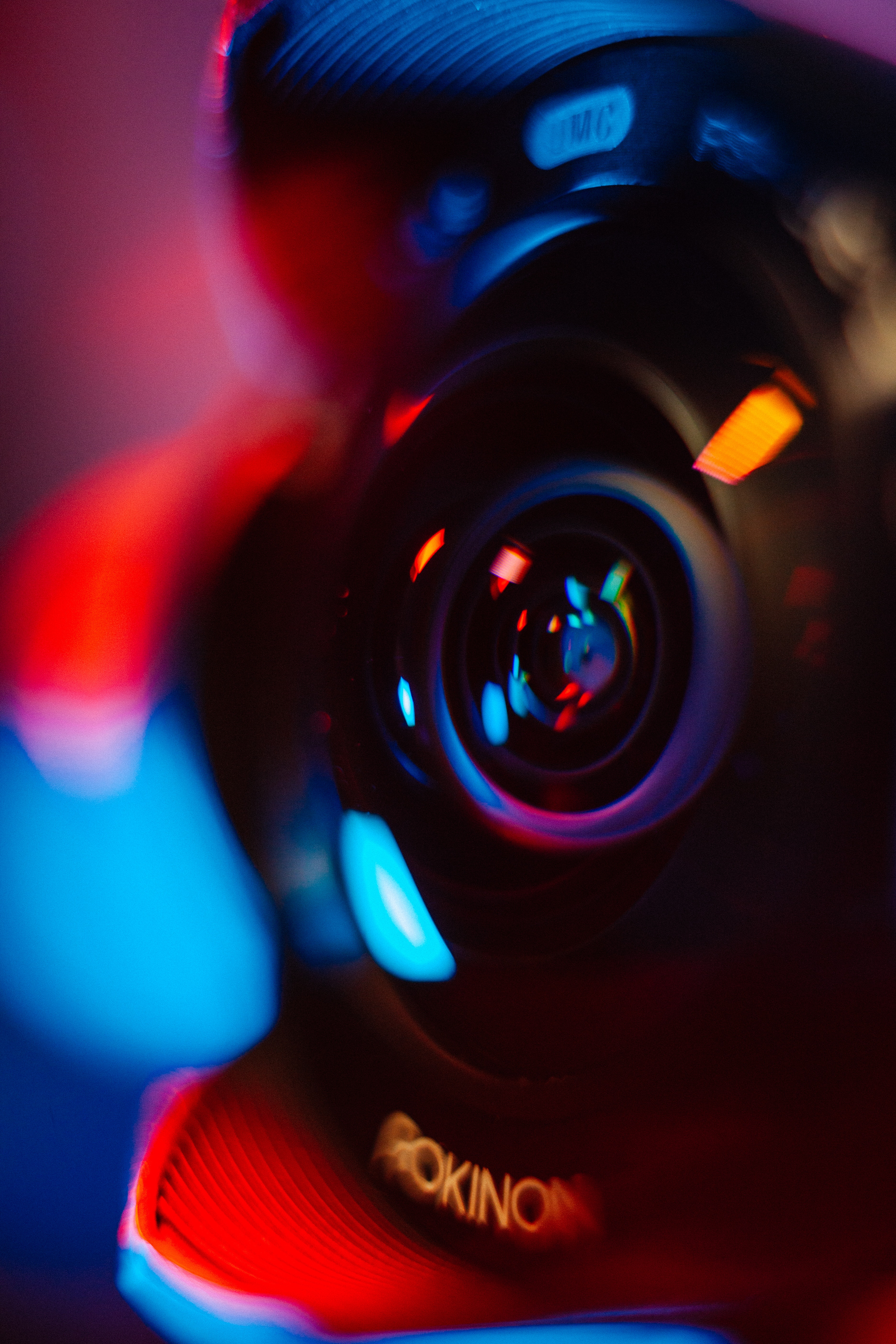technology, technologies, lens, blur, glare, multicolored, motley, smooth, camera 8K