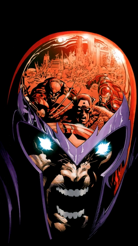 Download mobile wallpaper X Men, Iron Man, Captain America, Wolverine, Comics, Magneto (Marvel Comics), Marvel Comics for free.