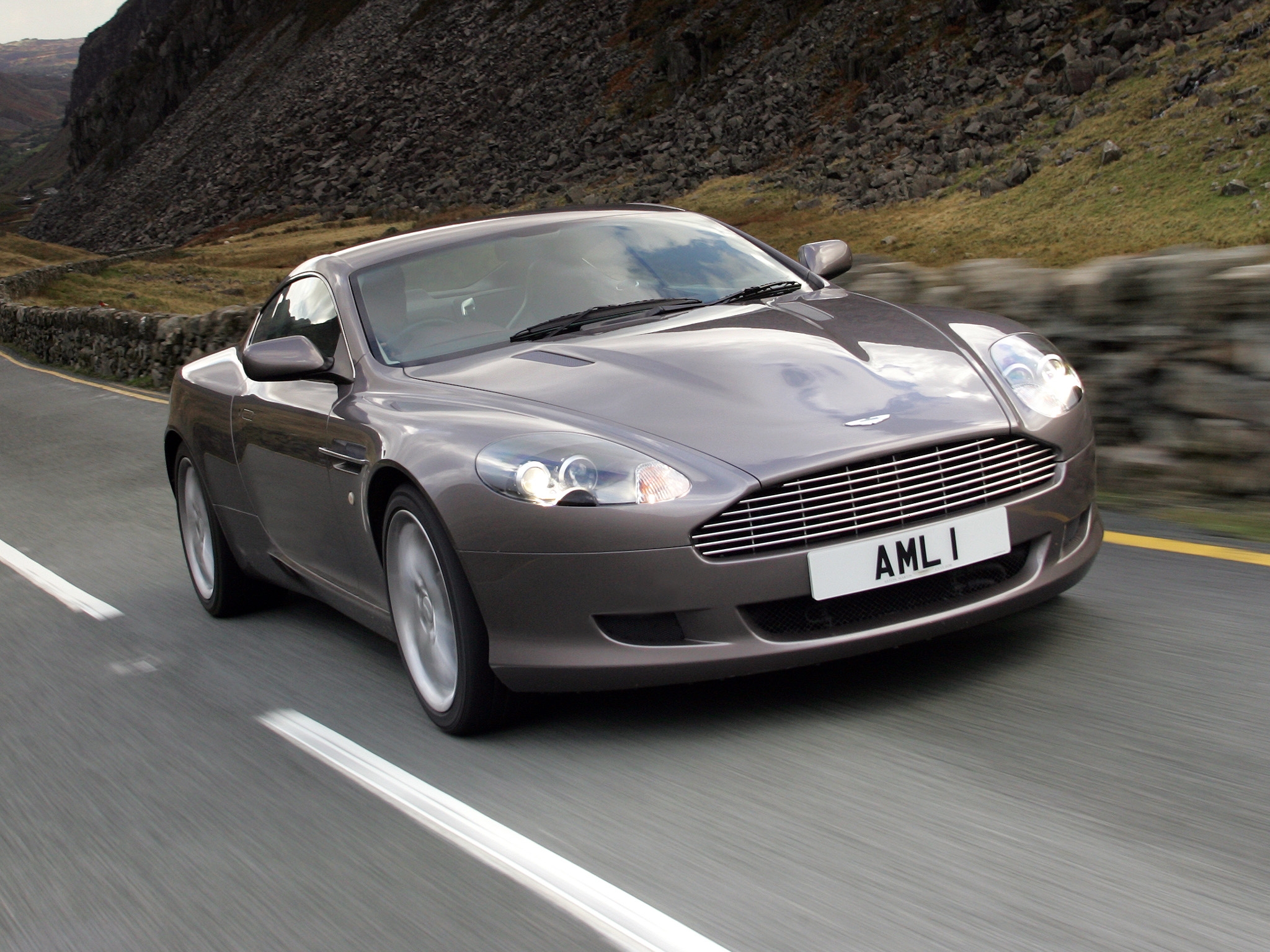 Free download wallpaper Auto, Cars, Asphalt, Speed, Style, 2004, Db9, Grey, Sports, Aston Martin, Front View on your PC desktop