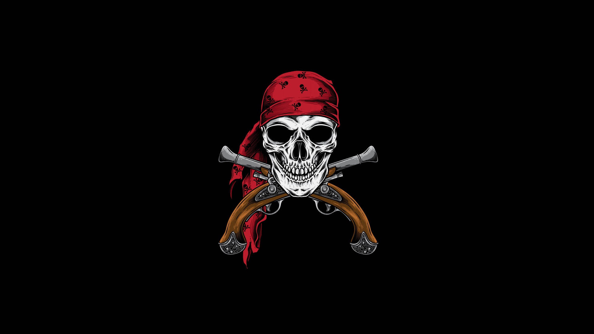 Descarga gratuita de fondo de pantalla para móvil de Oscuro, Huesos, Pirata, Pistola, Cráneos.