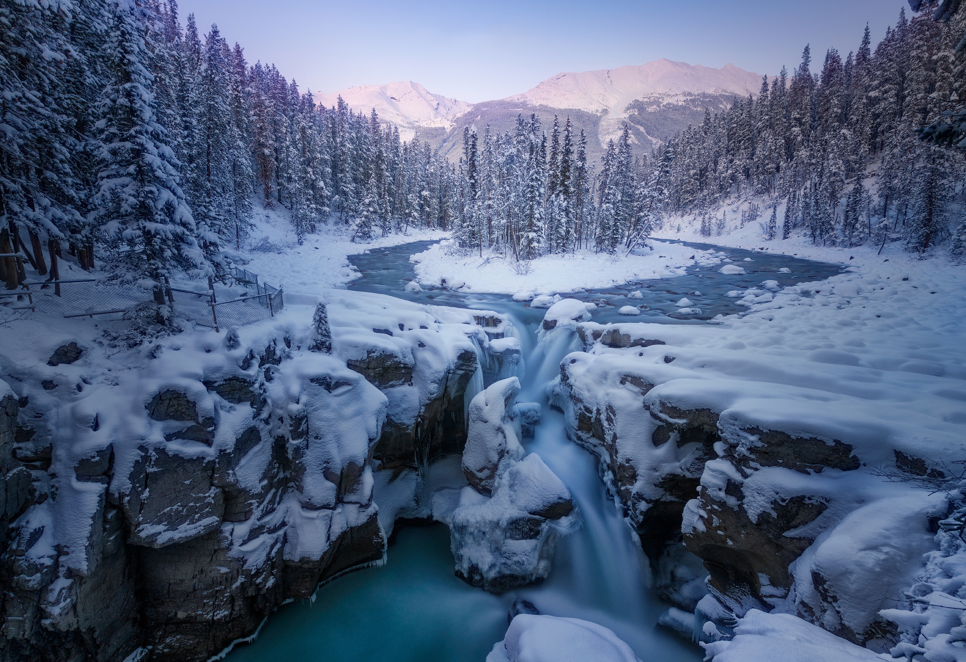 Download mobile wallpaper Winter, Canada, Earth, River for free.