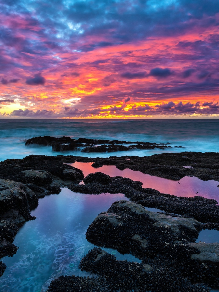 Descarga gratuita de fondo de pantalla para móvil de Cielo, Mar, Horizonte, Océano, Nube, Atardecer, Tierra/naturaleza.