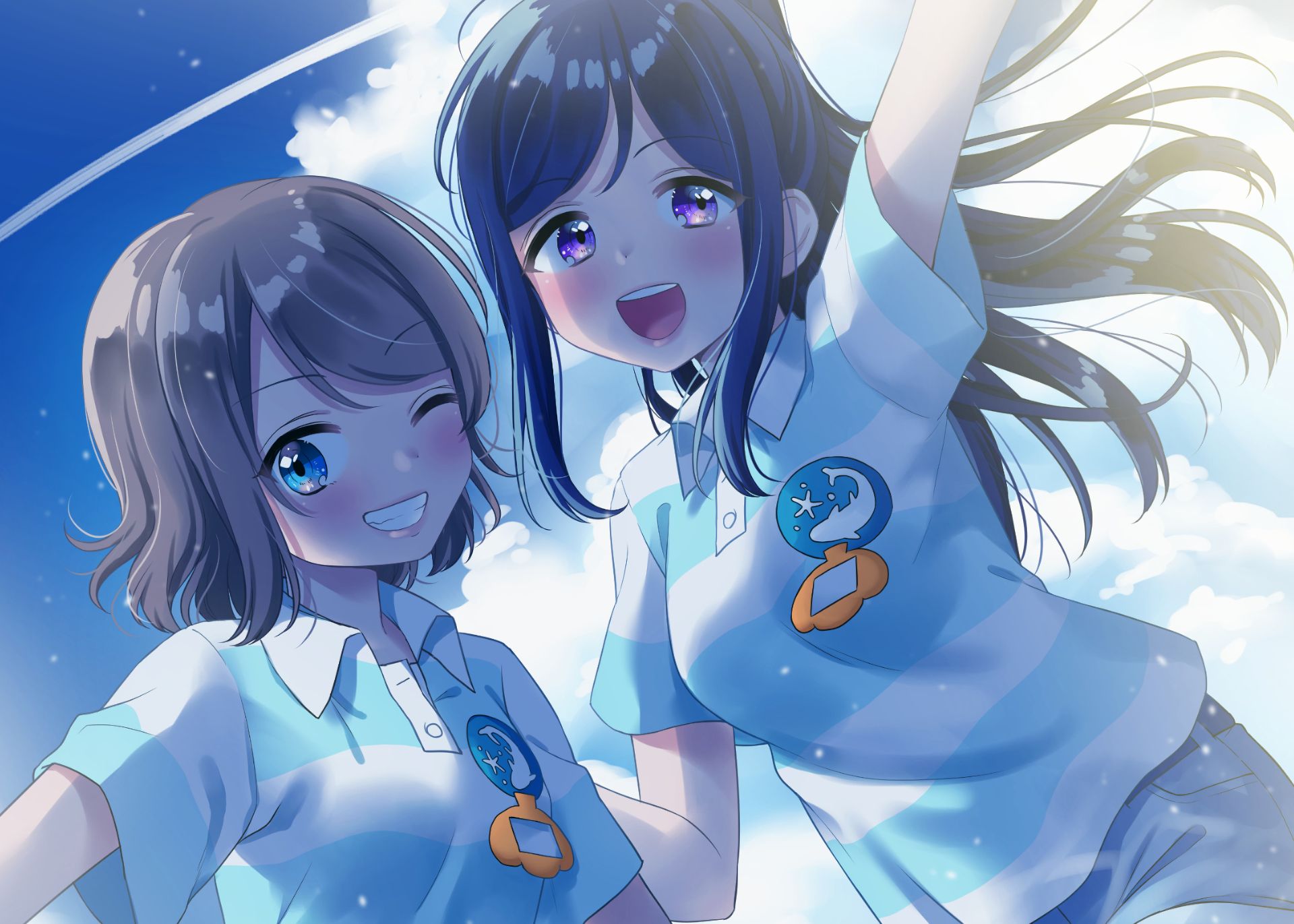 Laden Sie das Animes, Liebesleben!, Love Live! Sunshine!!, Du Watanabe, Kanan Matsuura-Bild kostenlos auf Ihren PC-Desktop herunter