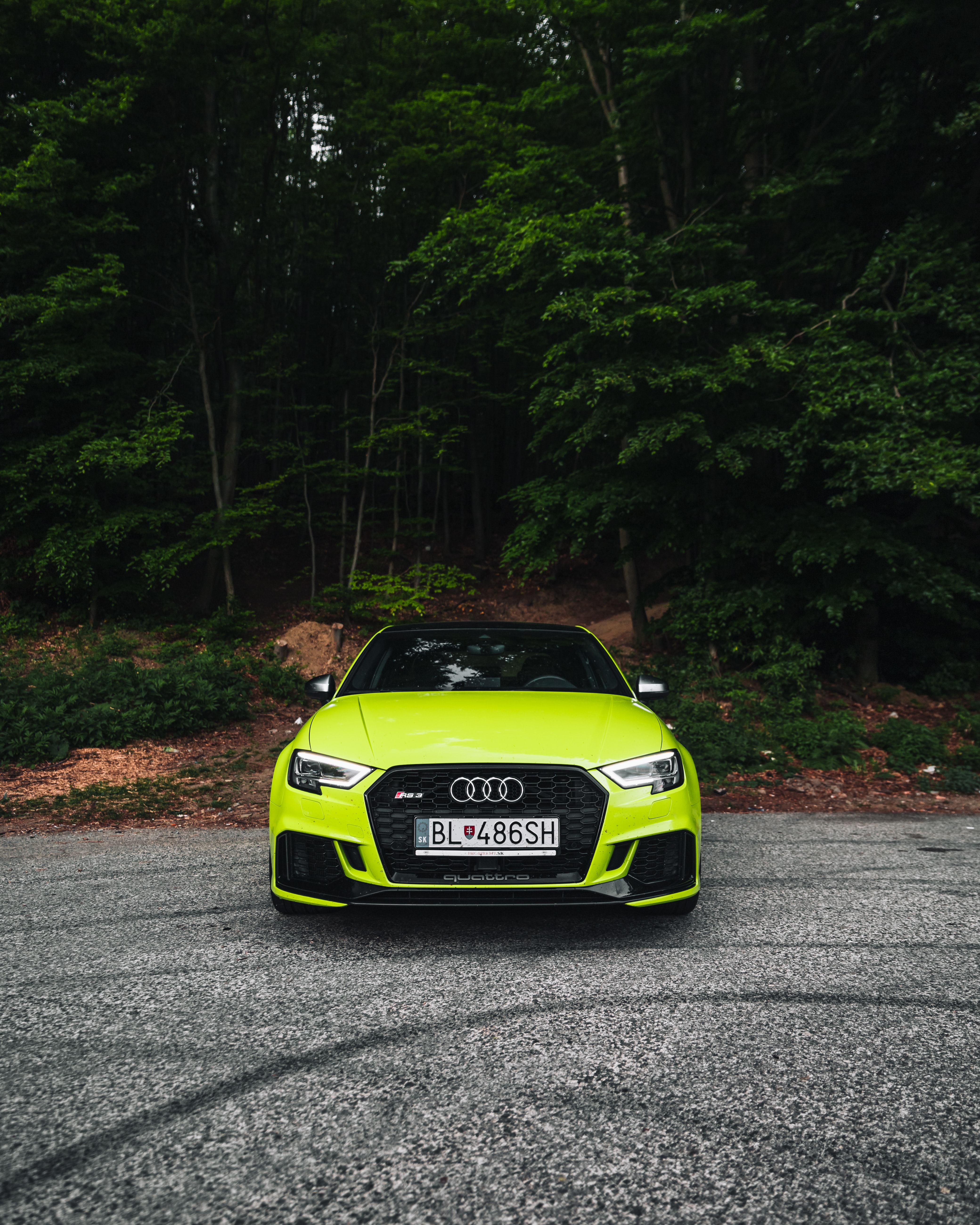 sports car, cars, audi, front view, sports, green, car, audi rs4