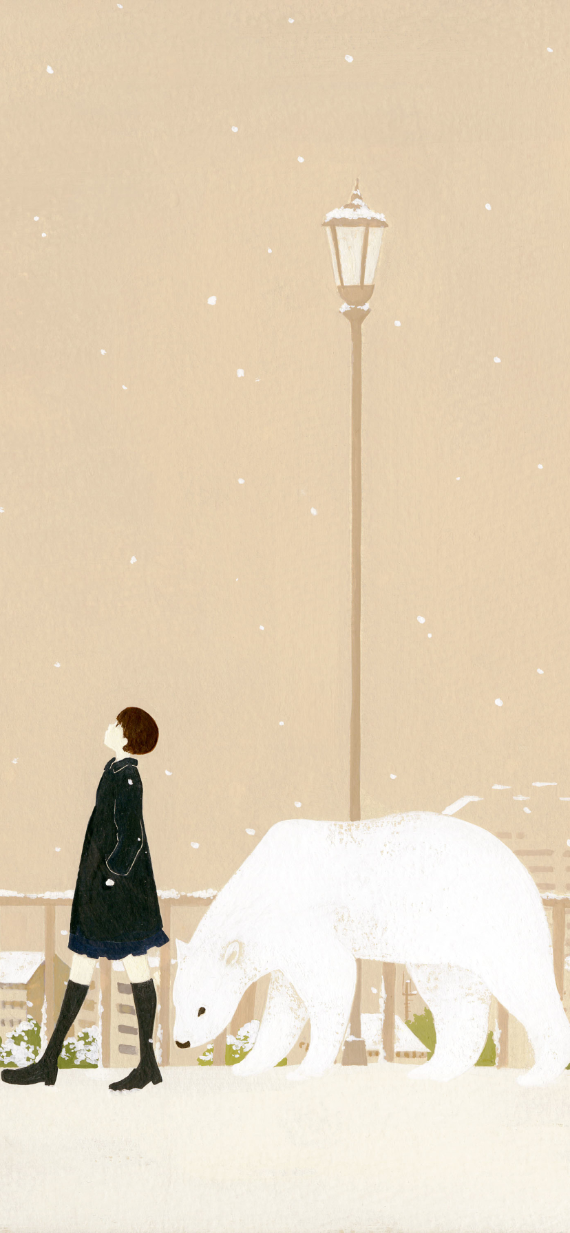 Handy-Wallpaper Winter, Schnee, Eisbär, Original, Animes kostenlos herunterladen.