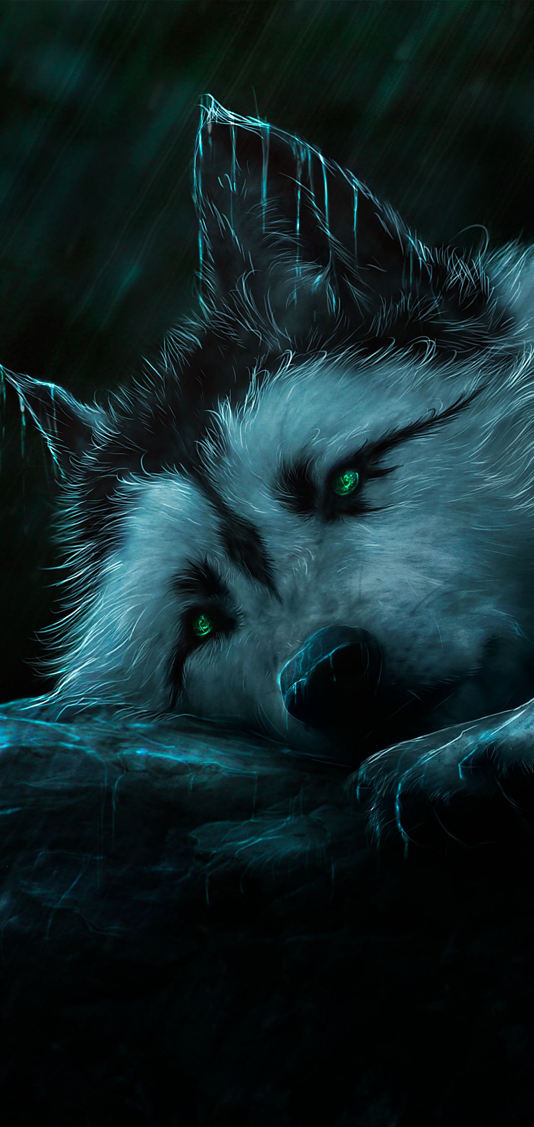 Download mobile wallpaper Fantasy, Rain, Wolf, Fantasy Animals for free.