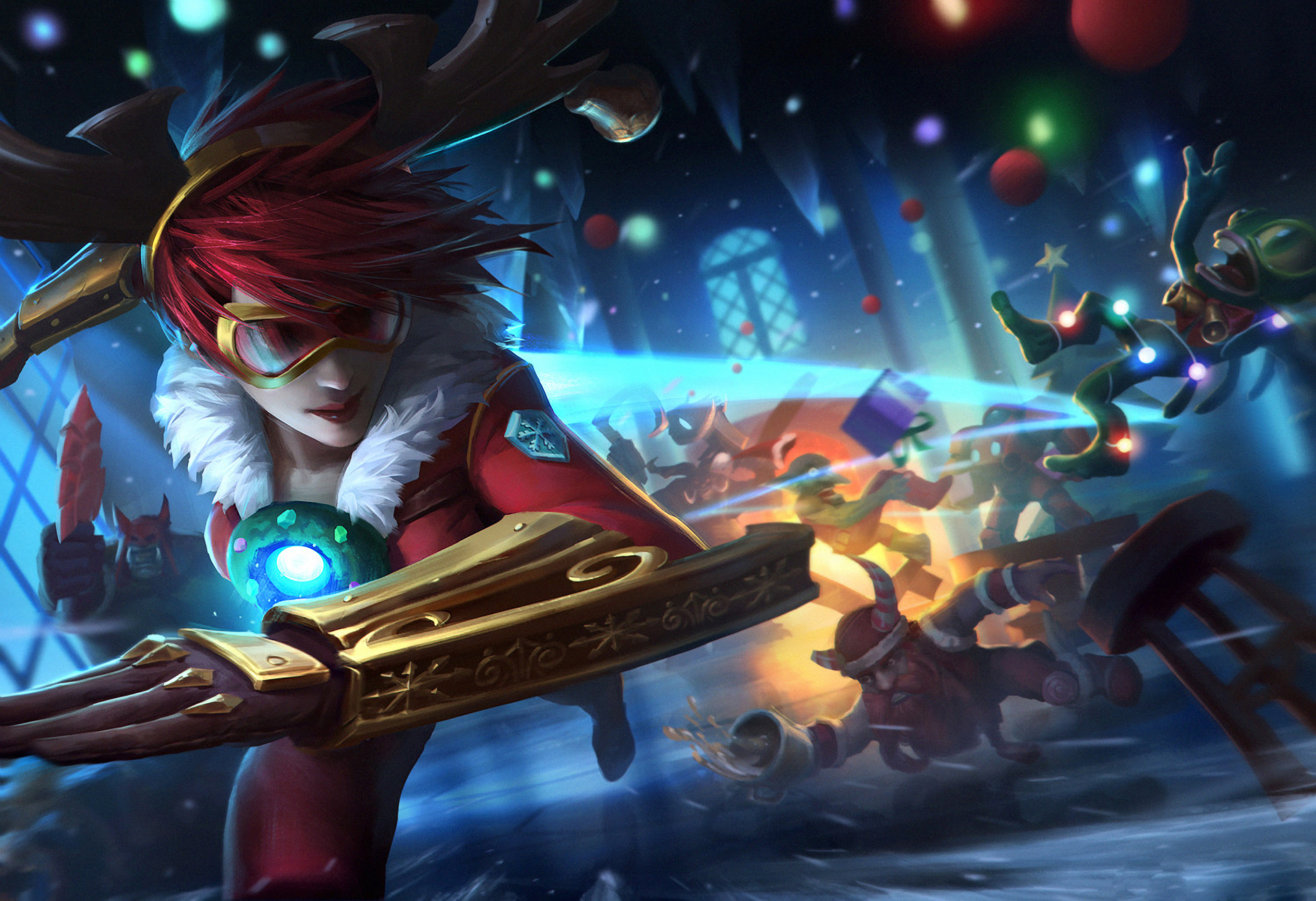 Free download wallpaper Christmas, Overwatch, Video Game, Tracer (Overwatch) on your PC desktop