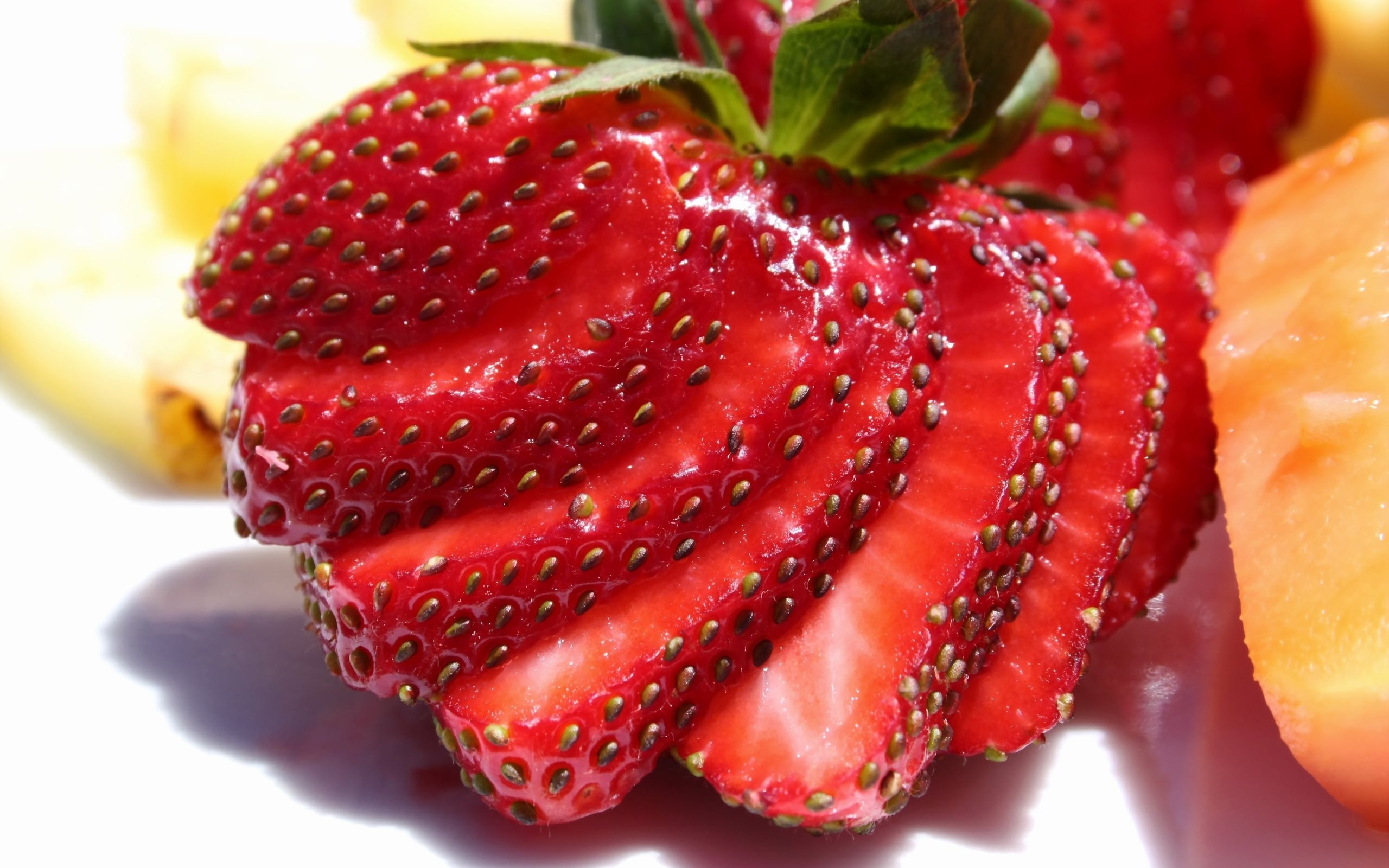 strawberry, fruits, food, berries, red