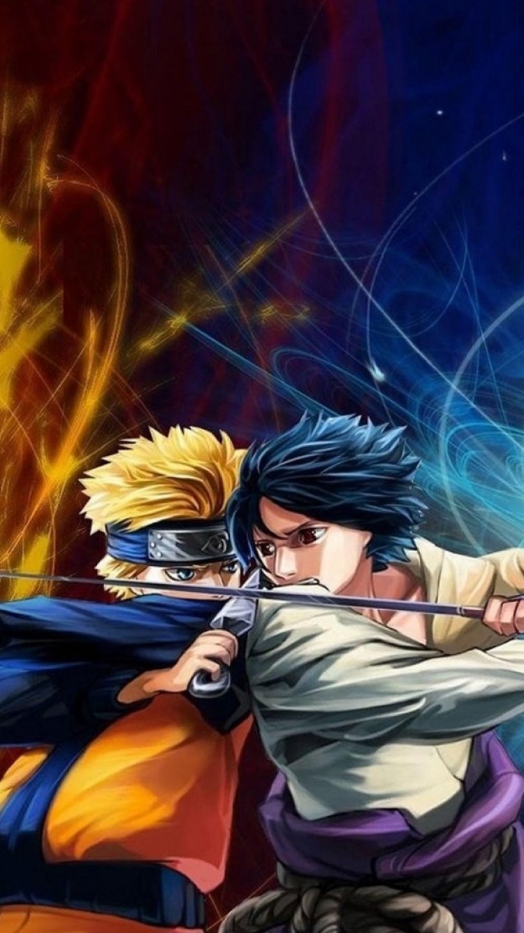 Download mobile wallpaper Anime, Naruto, Sasuke Uchiha, Naruto Uzumaki for free.