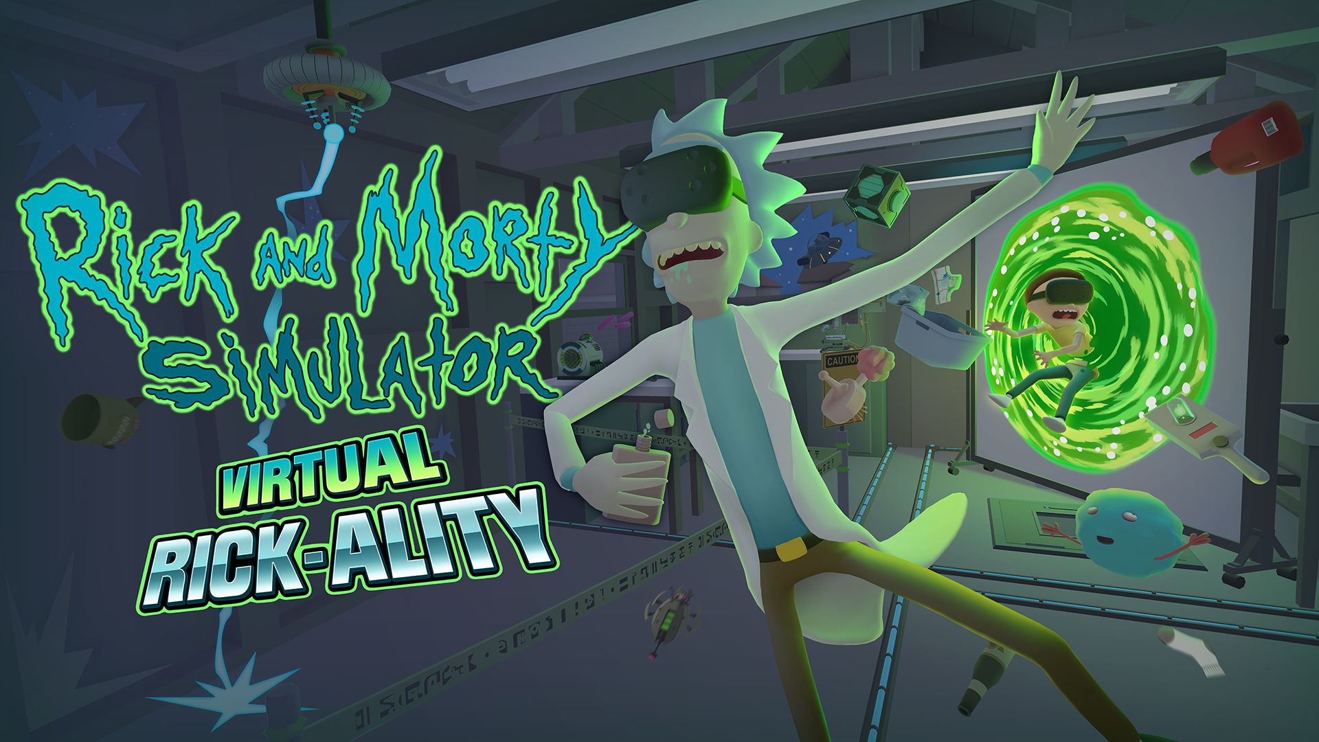 Baixar papel de parede para celular de Portal, Videogame, Rick Sanchez, Morty Smith, Simulador De Rick E Morty: Virtual Rick Ality, Rick And Morty: Virtual Rick Ality gratuito.
